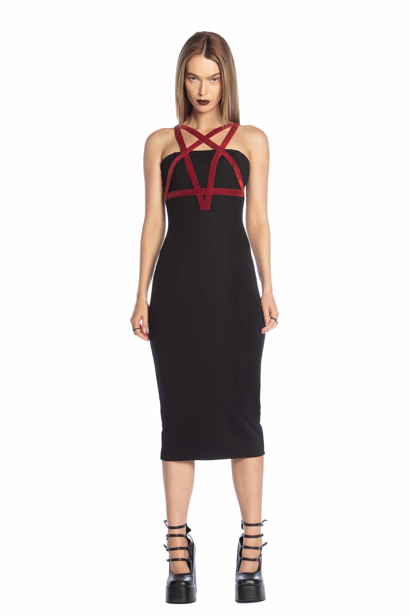 Pentagram Ponte Bodycon Midaxi Dress - Image 8
