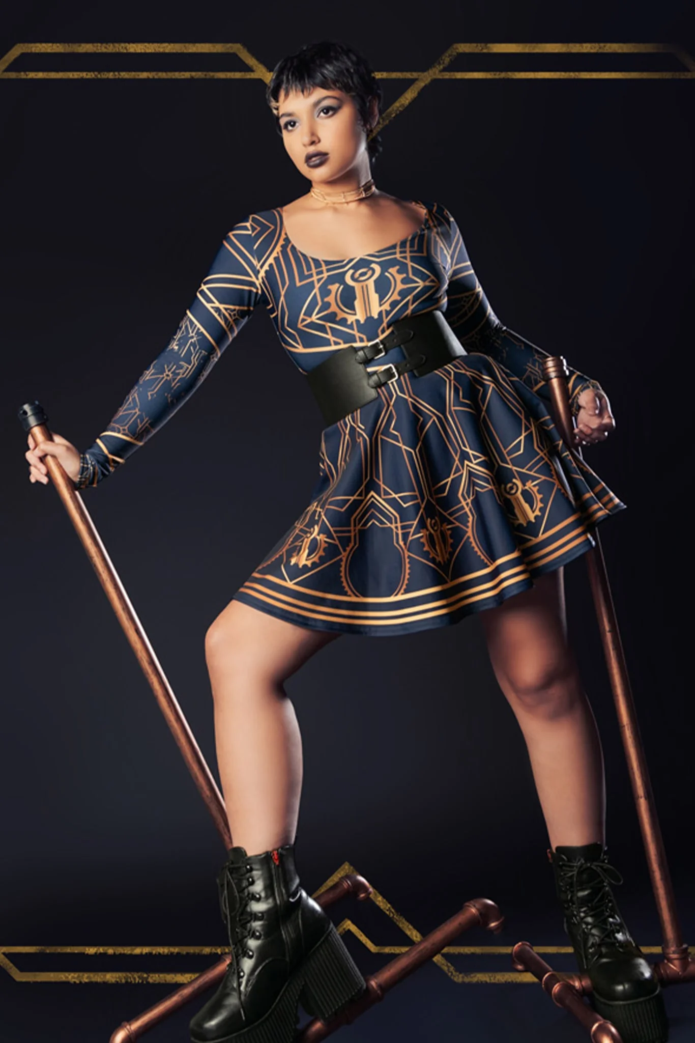 Piltover Toastie Long Sleeve Skater Dress - Image 5