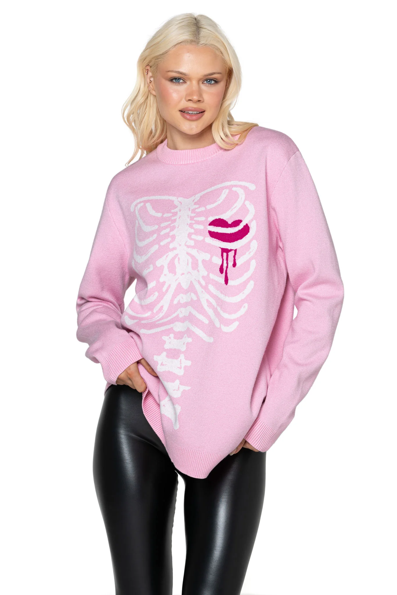 Pink Under My Skin Crew Knit Sweater - Image 2