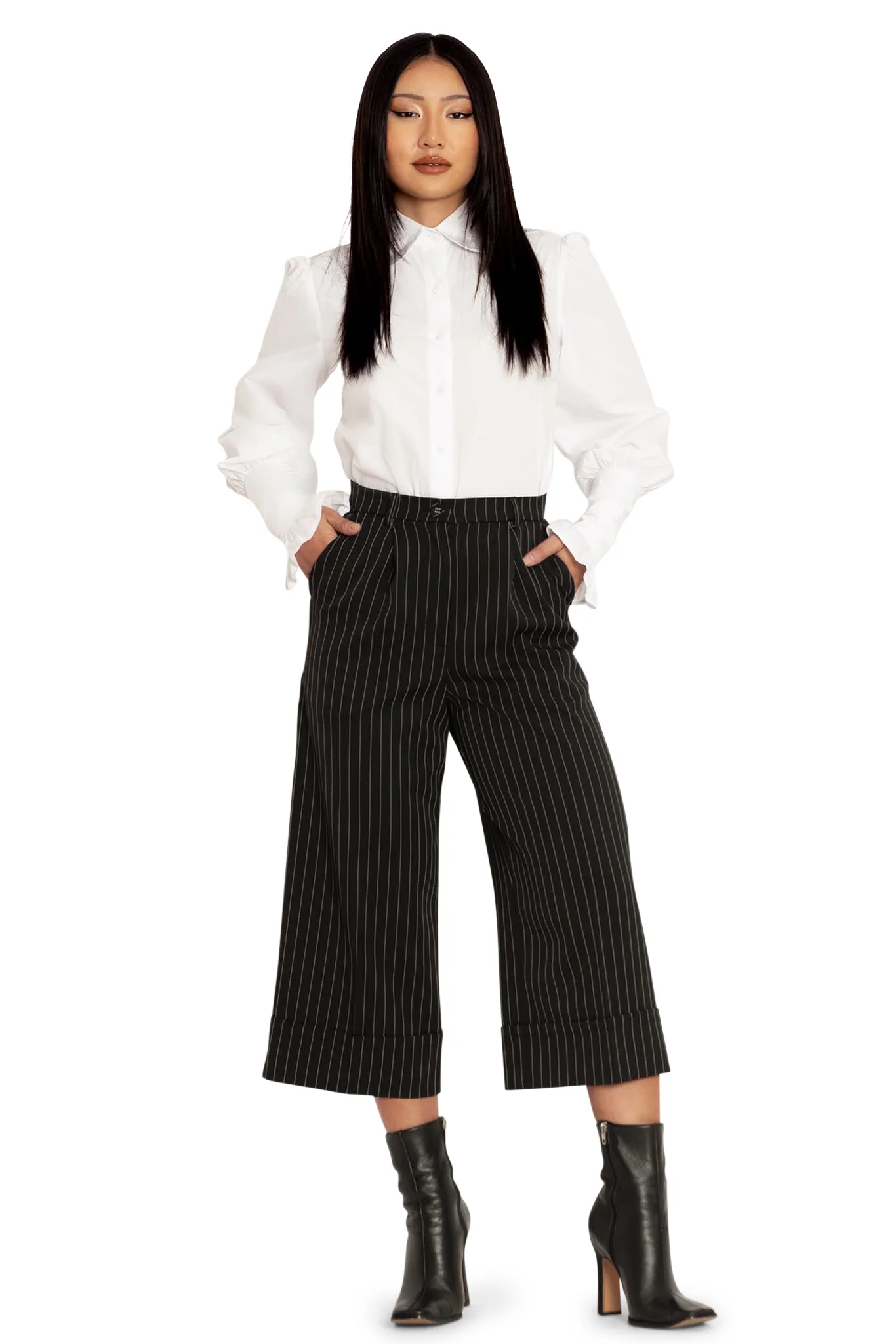 Pinstripe Wide Leg Culotte