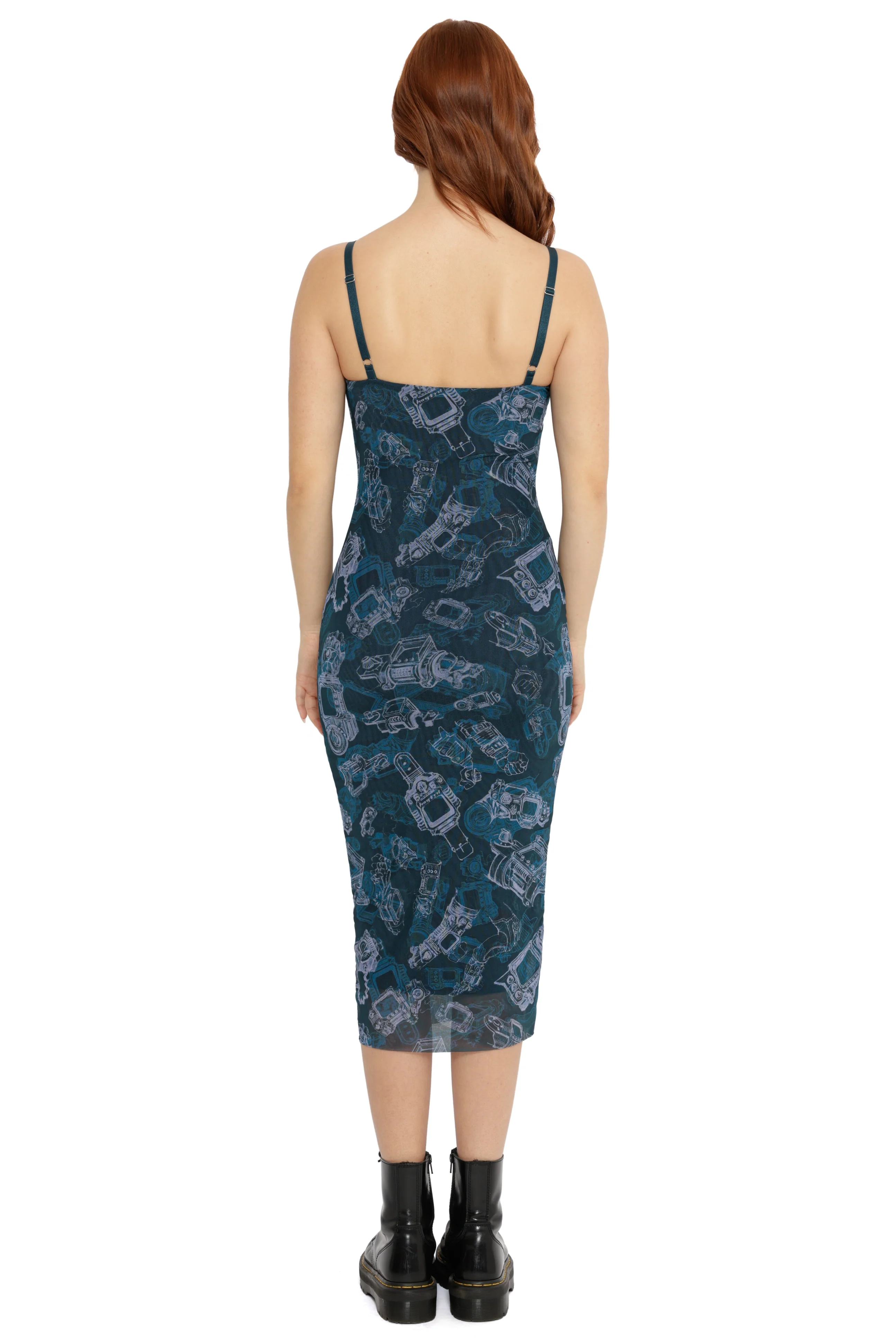 Pip-Boy Schematics Sheer Bodycon Slip Dress - Image 6