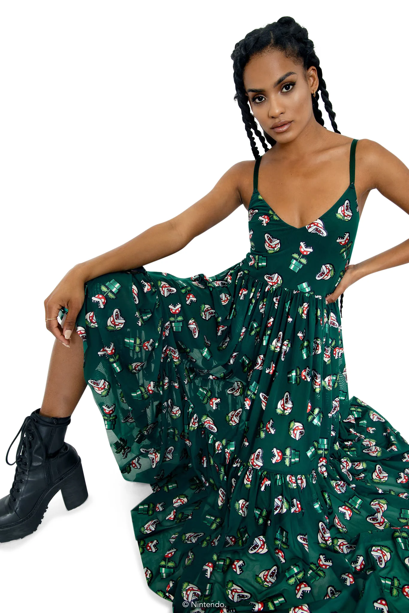 Piranha Plants Sheer Midaxi Dress - Image 6