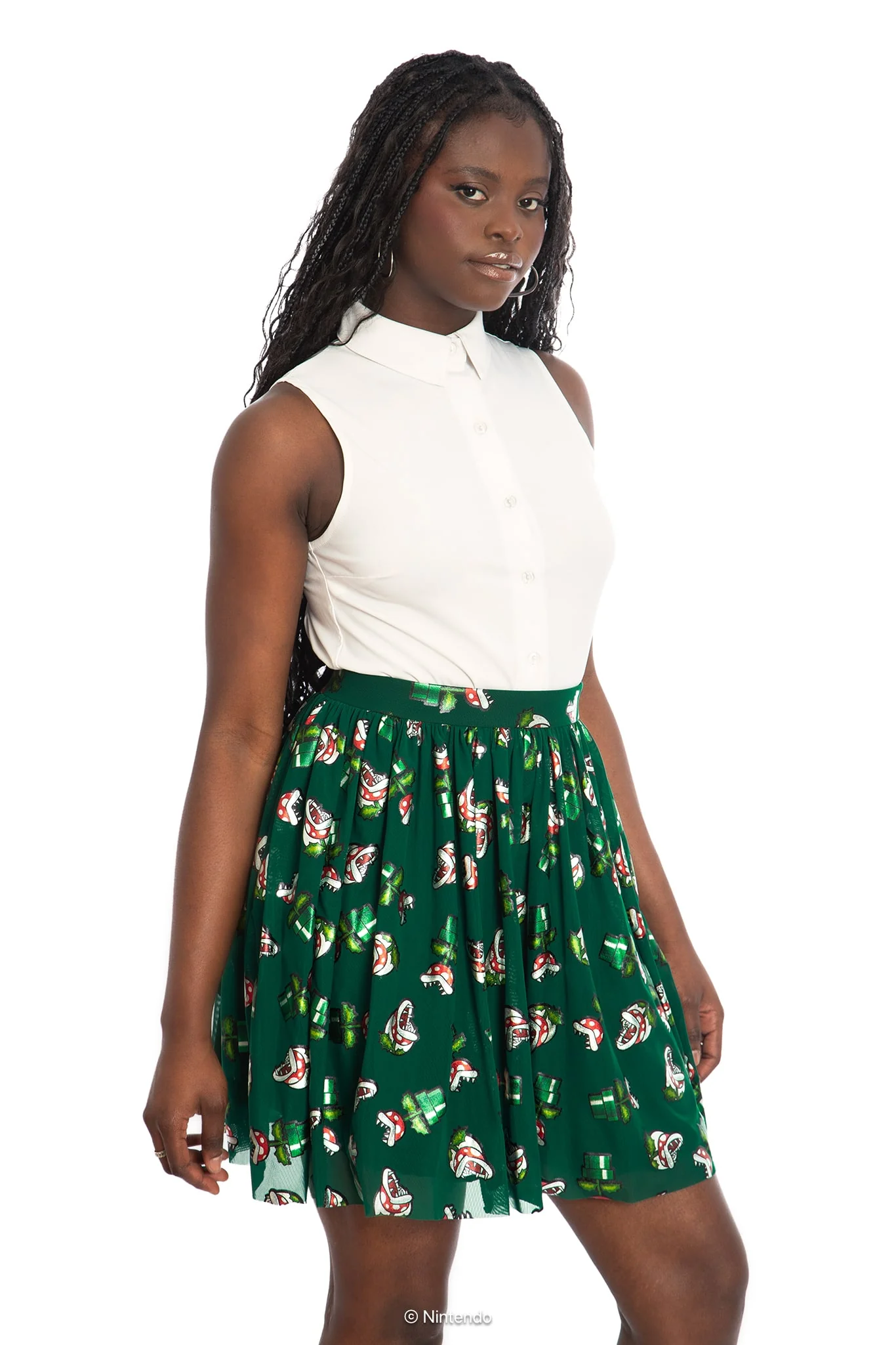 Piranha Plants Sheer Skater Skirt - Image 6