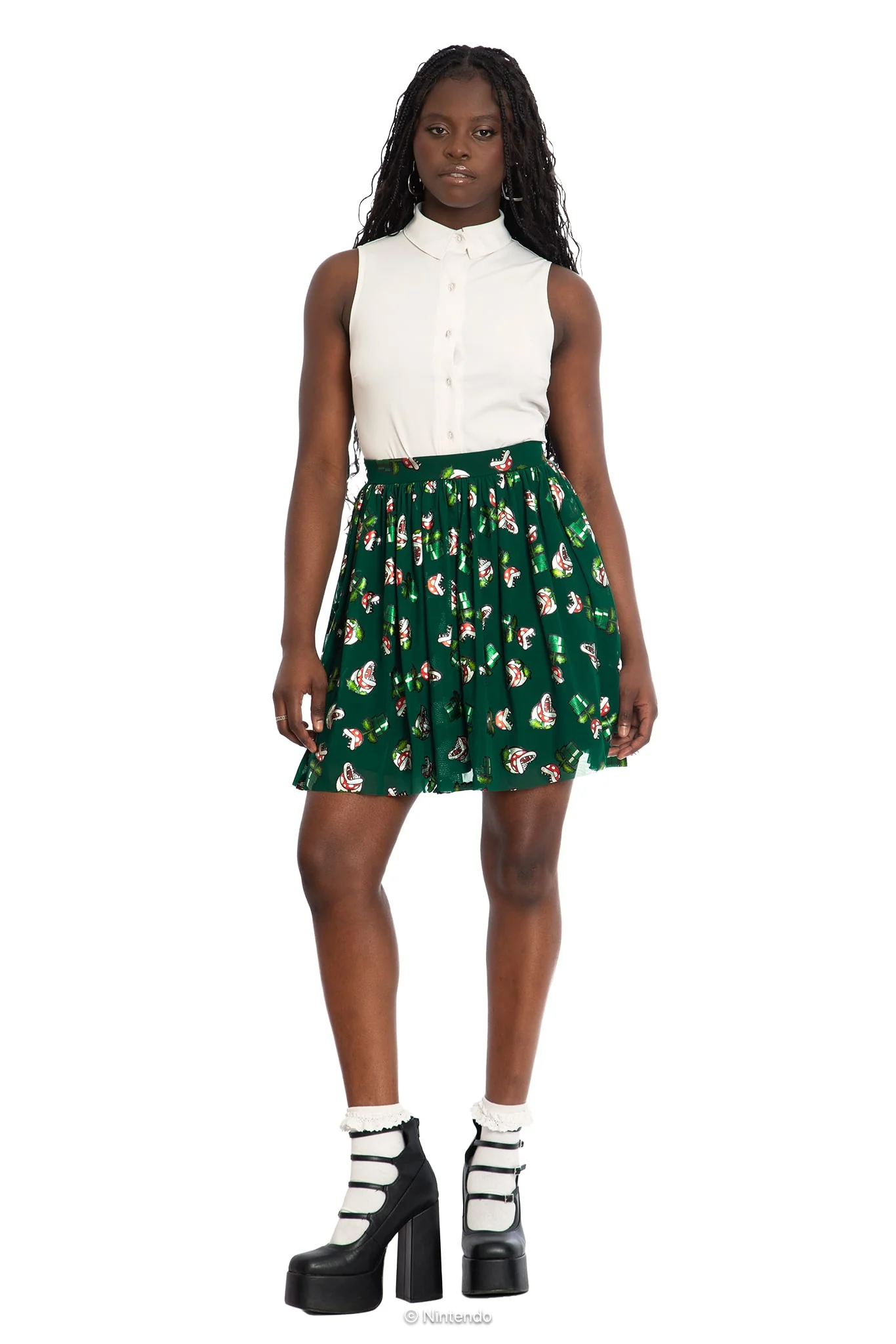 Piranha Plants Sheer Skater Skirt - Image 7