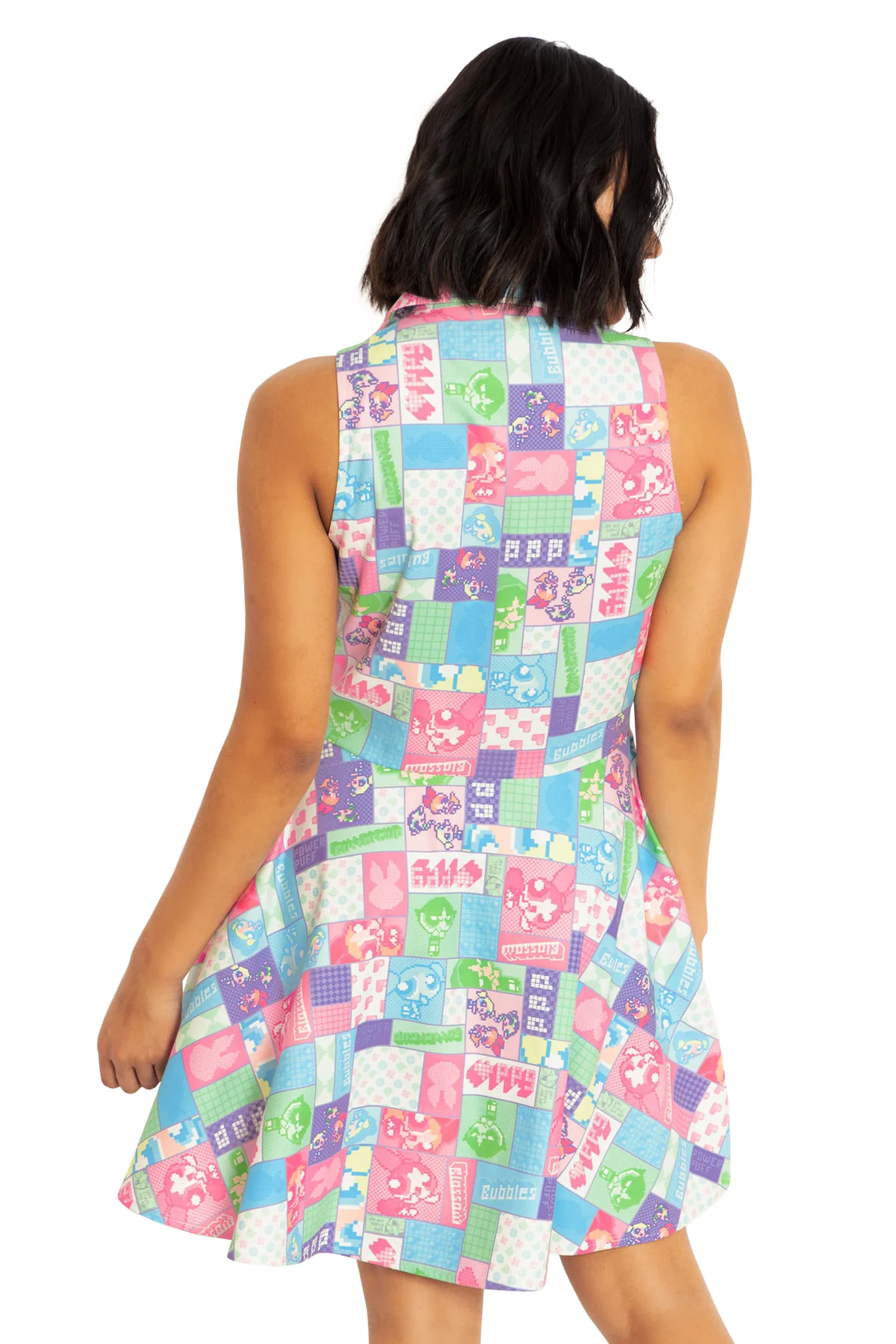 Pixellated Powerpuff Work It Skater Dress - Image 2