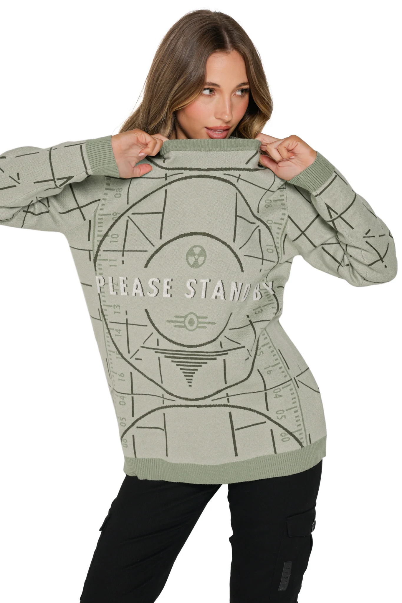 Please Stand By Oversized Knit Sweater - Image 5