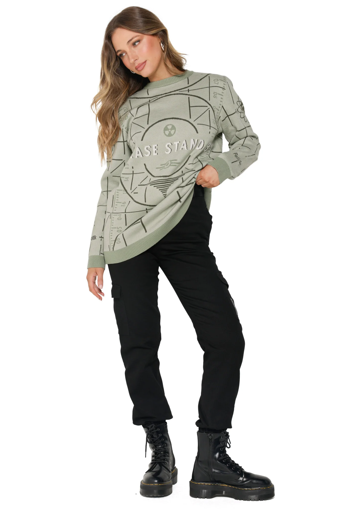 Please Stand By Oversized Knit Sweater - Image 7