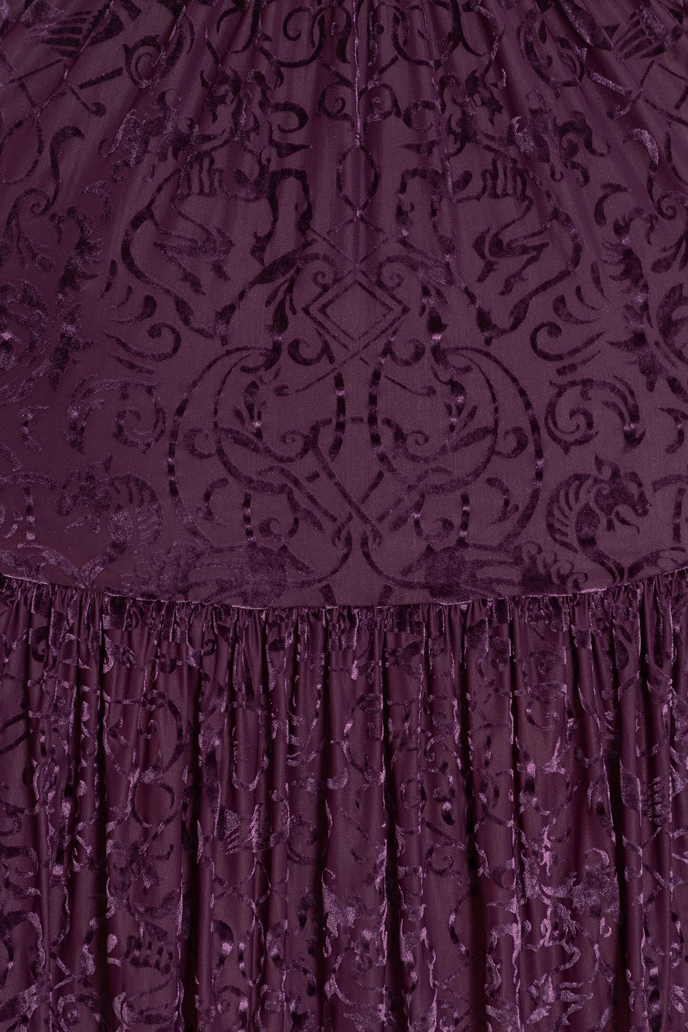 Burned Velvet Gothic Gates Plum Fae Queen Dress - Image 4