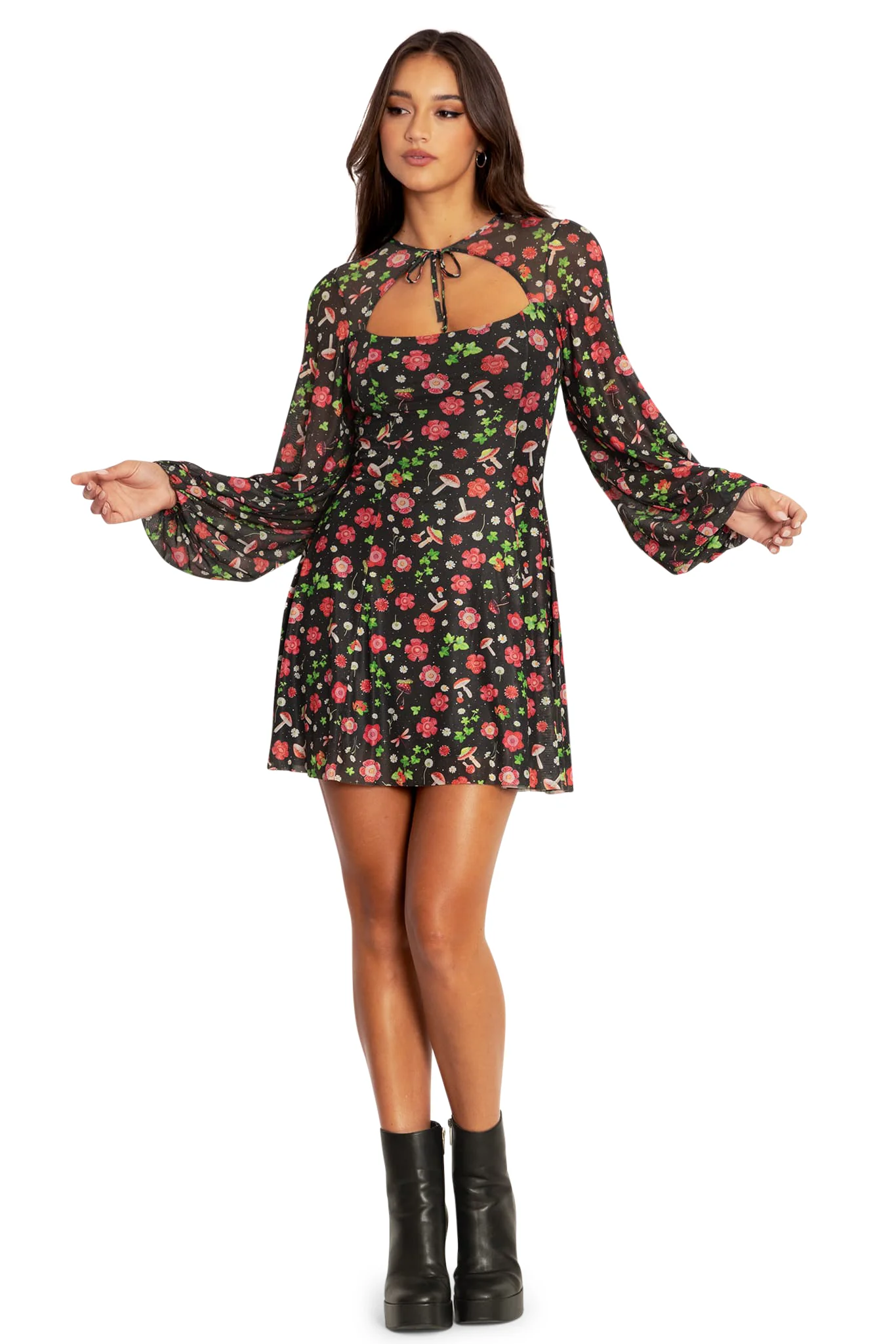 Poison Fields Shrug Bishop Dress