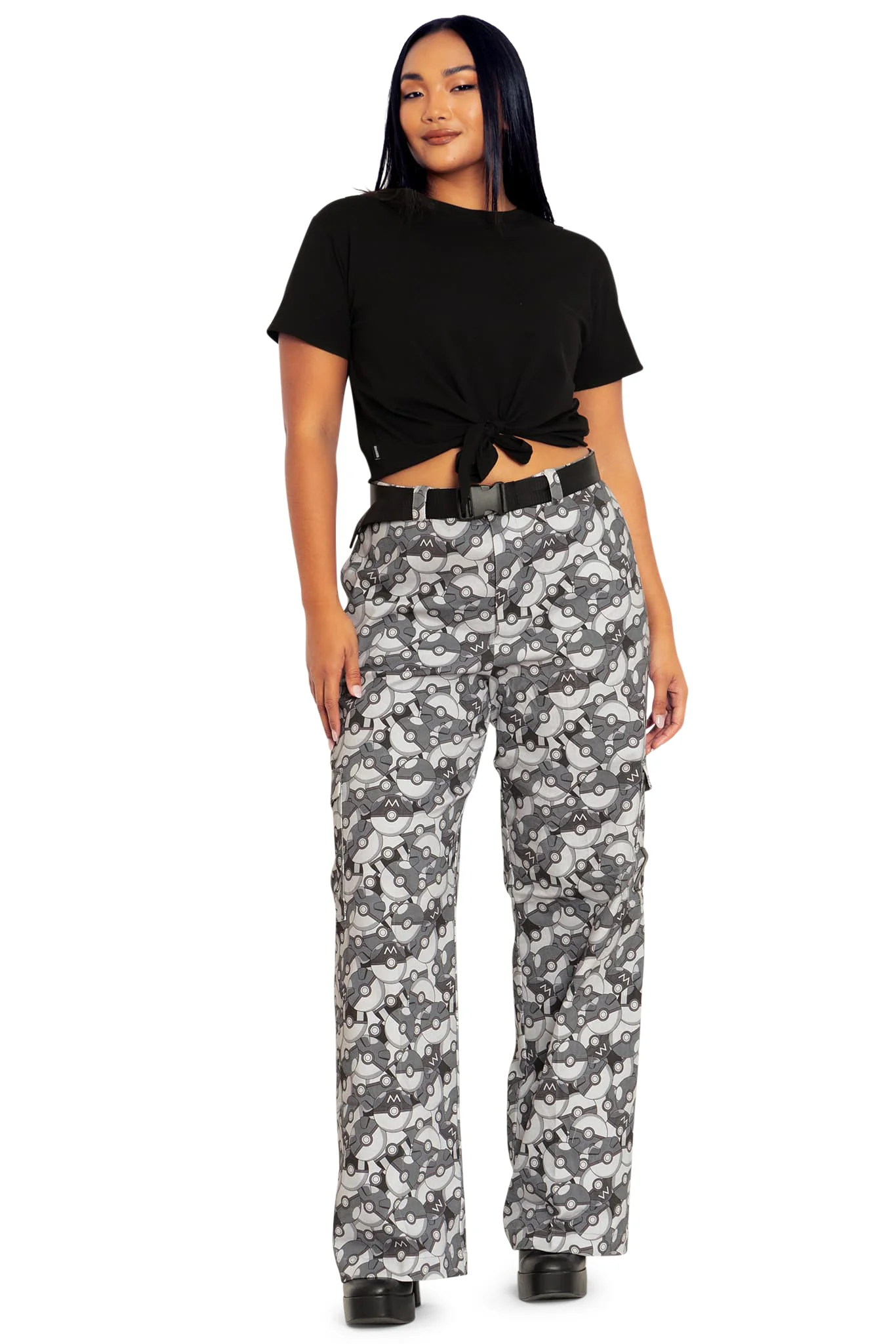Poké Ball Grey Straight Leg Cargo Pants
