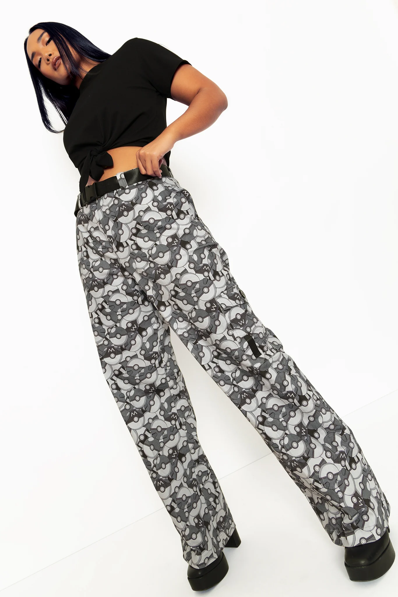 Poké Ball Grey Straight Leg Cargo Pants - Image 4