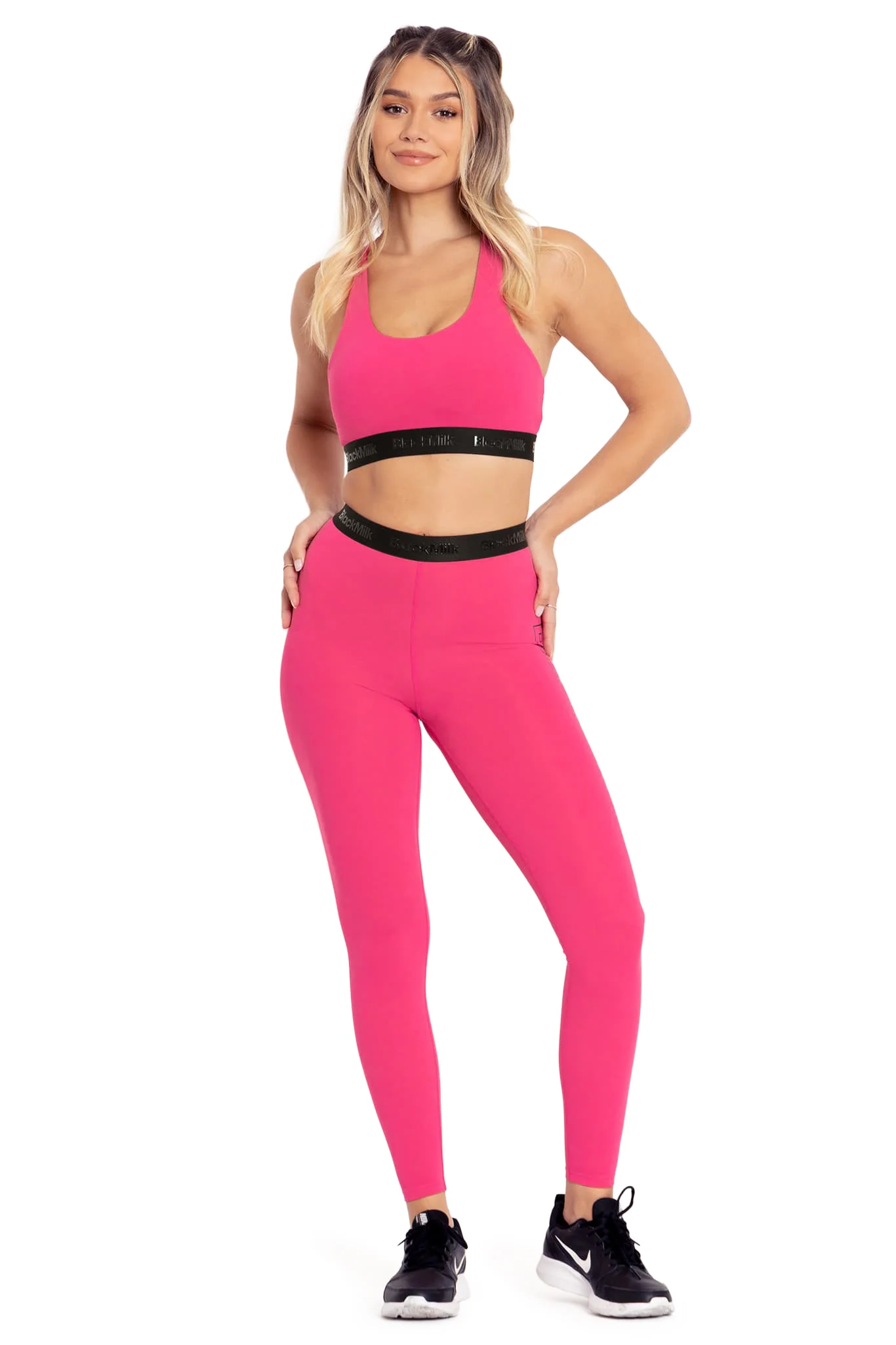 Power Up Pink Banded High Waisted Ninja Pants