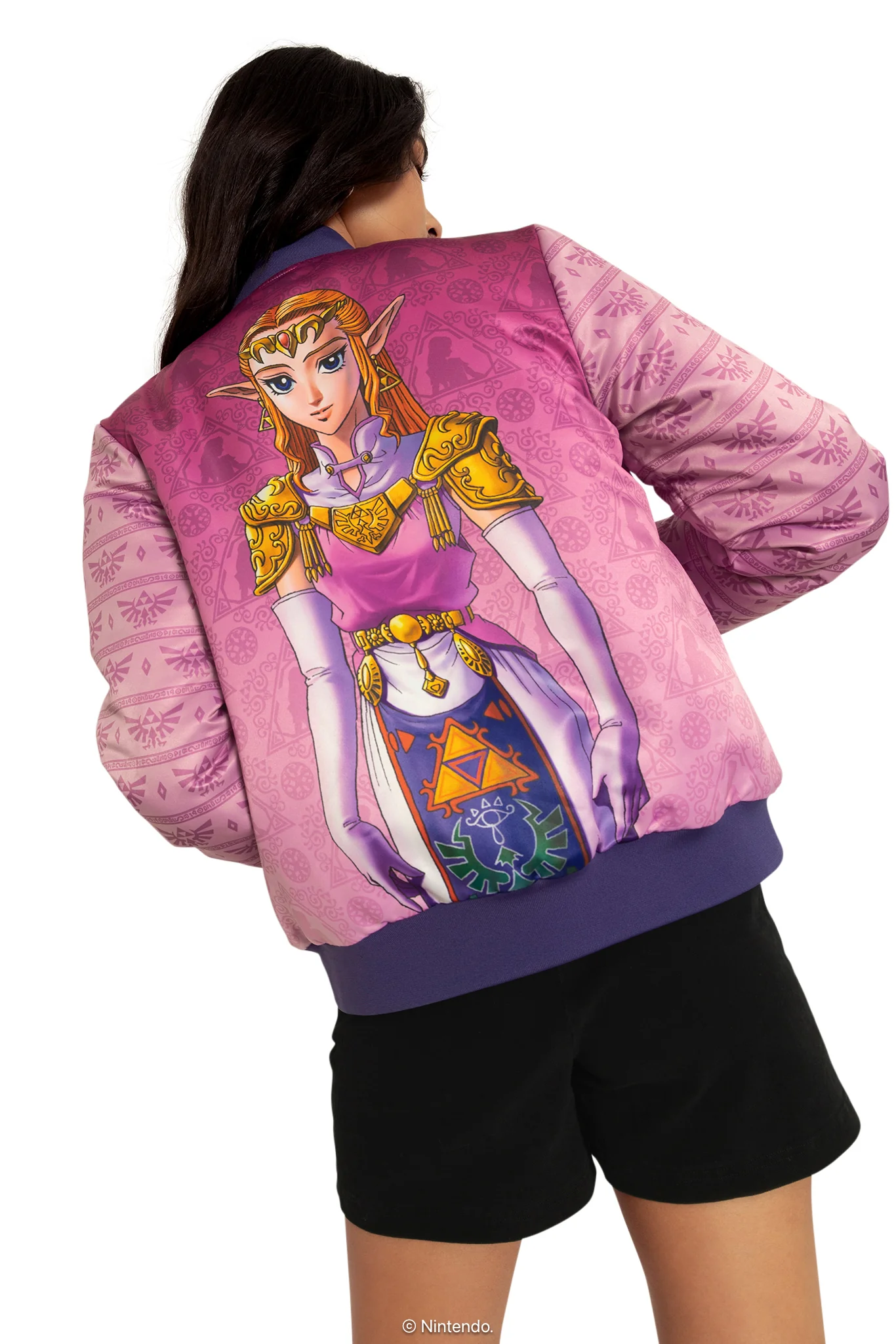 Princess Zelda And Sheik Reversible Bomber Jacket - Image 11