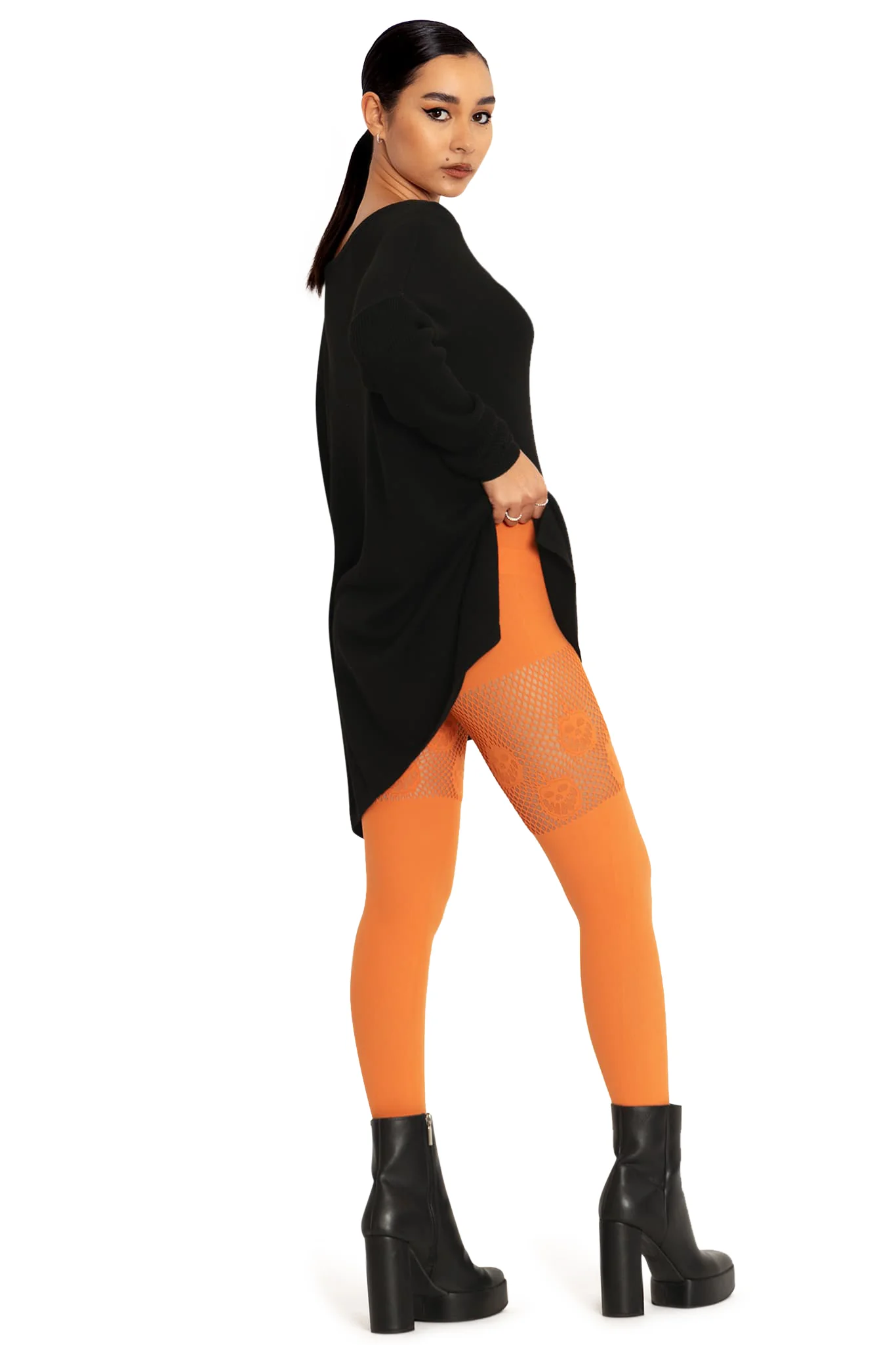 Pumpkin Orange Suspender Hosiery - Image 4