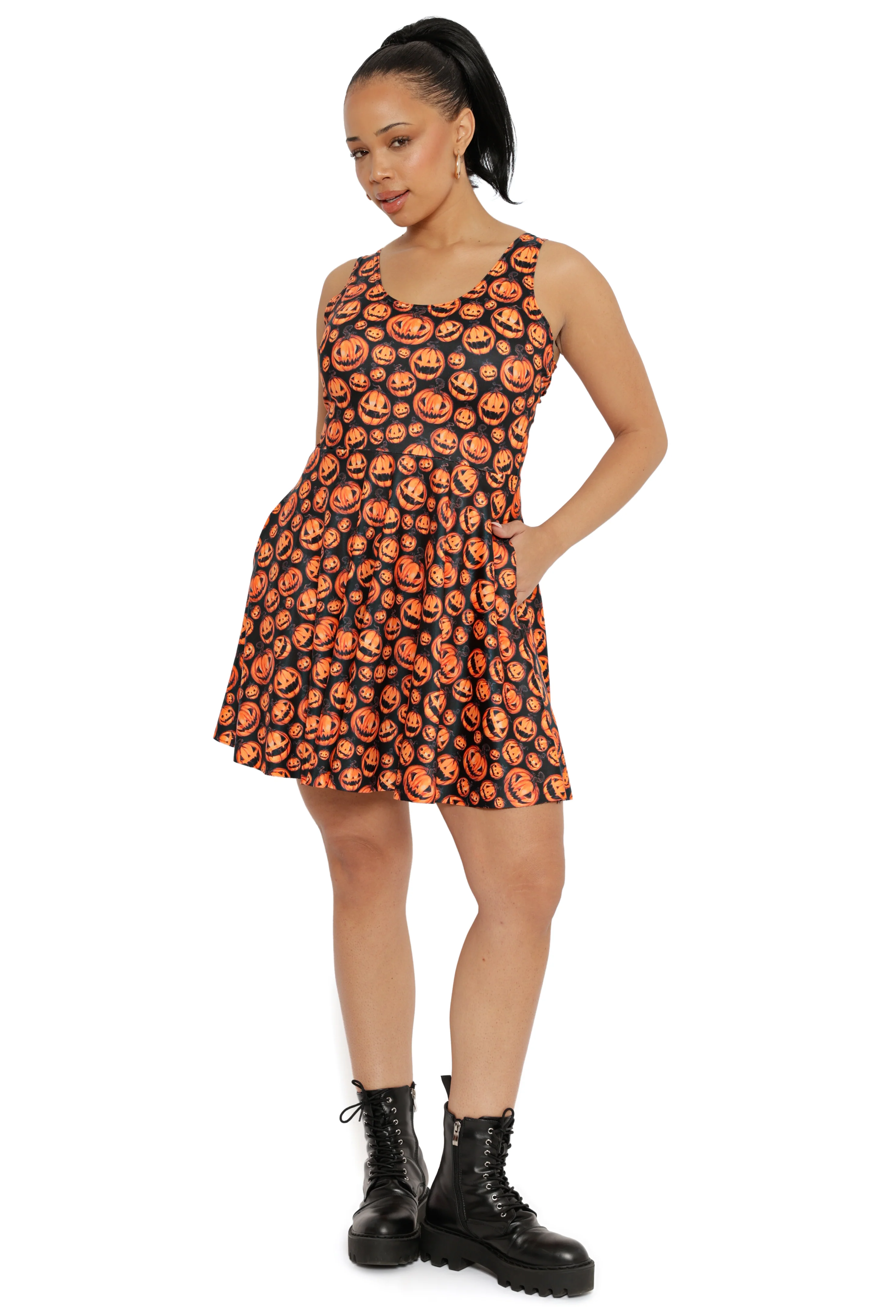 Pumpkins Scoop Skater Dress - Image 4