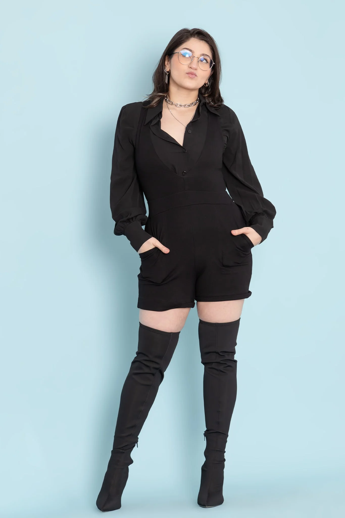 Push It Ponte Plunge Playsuit - Image 5