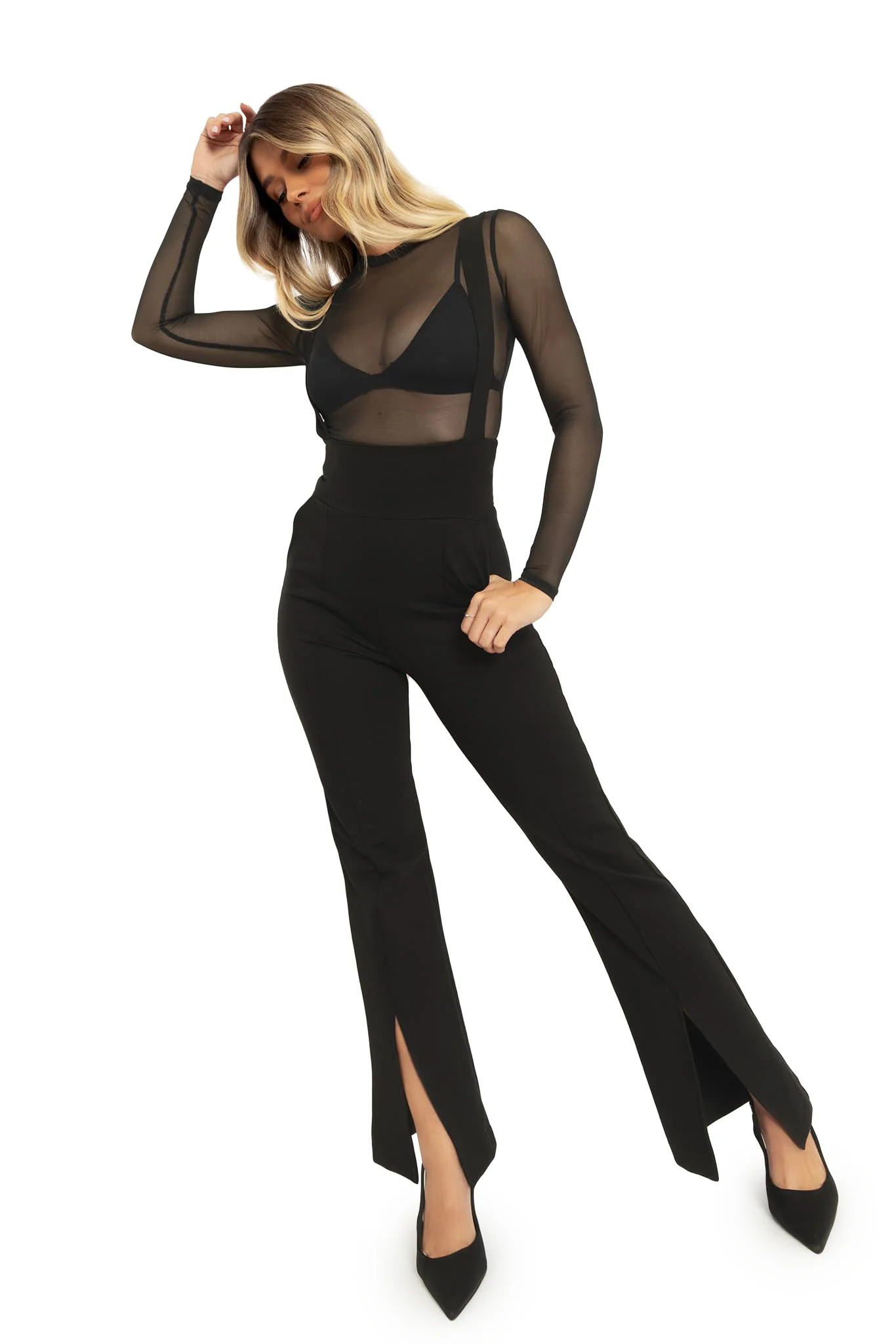Push It Underbust Flare Overalls - Image 7