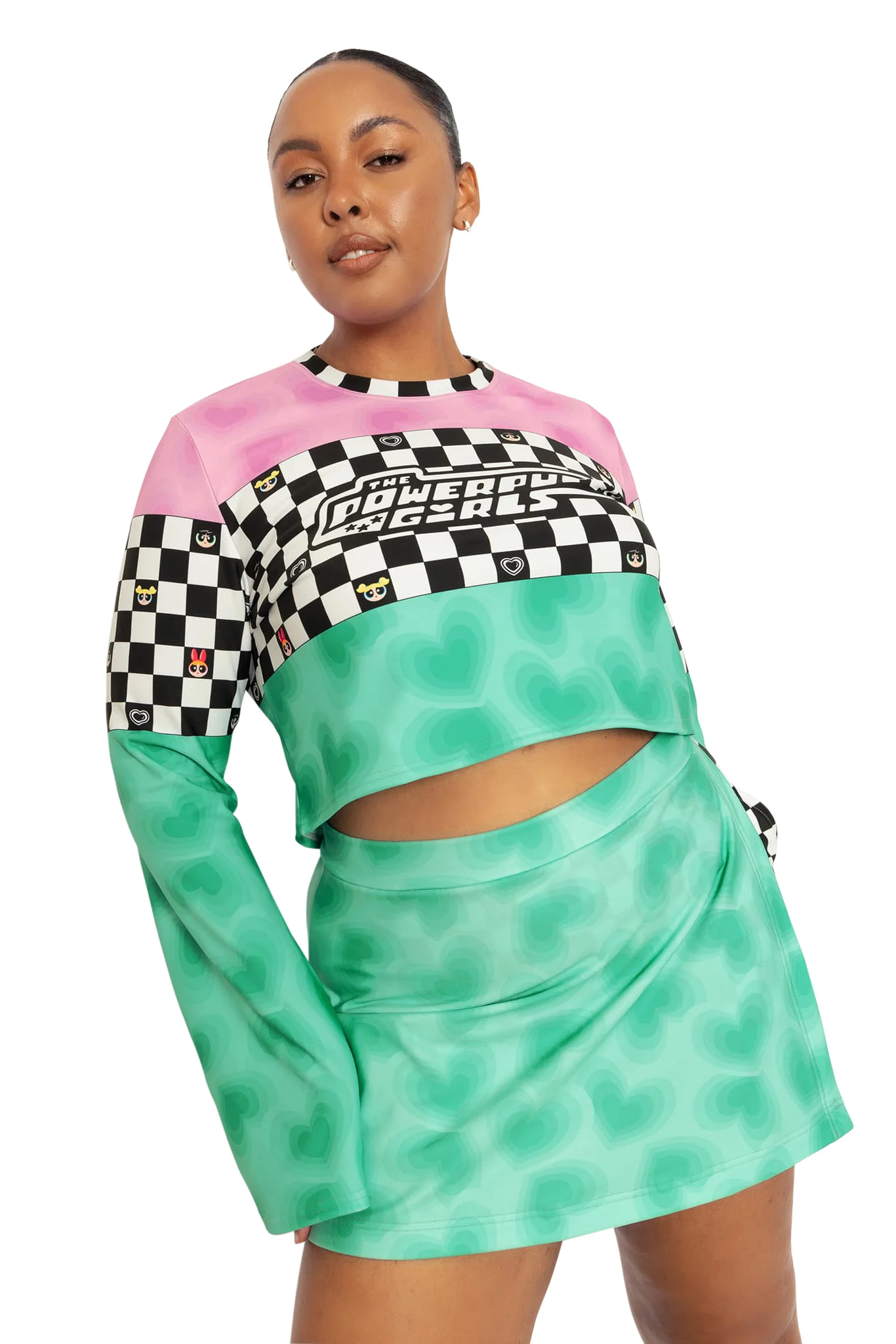 Racing Hearts Cropped Bell Sweater - Image 5