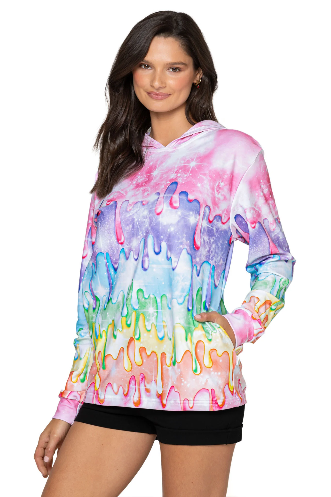 Rainbow Drip Hoodie Sweater - Image 3