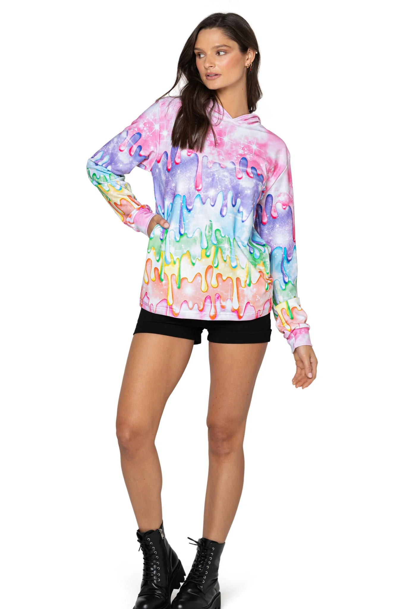 Rainbow Drip Hoodie Sweater - Image 4