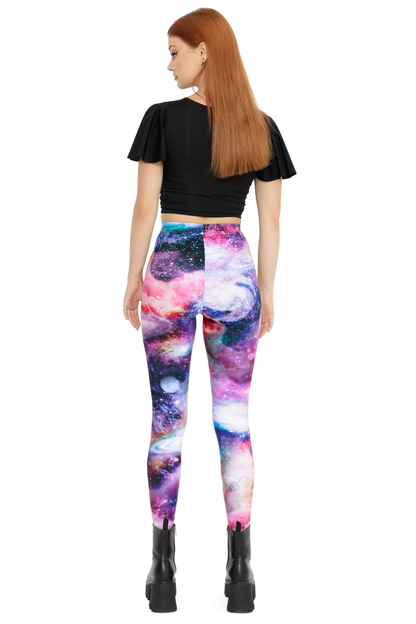 Rainbow Nebula High Waisted Matte Finish Leggings - Image 5