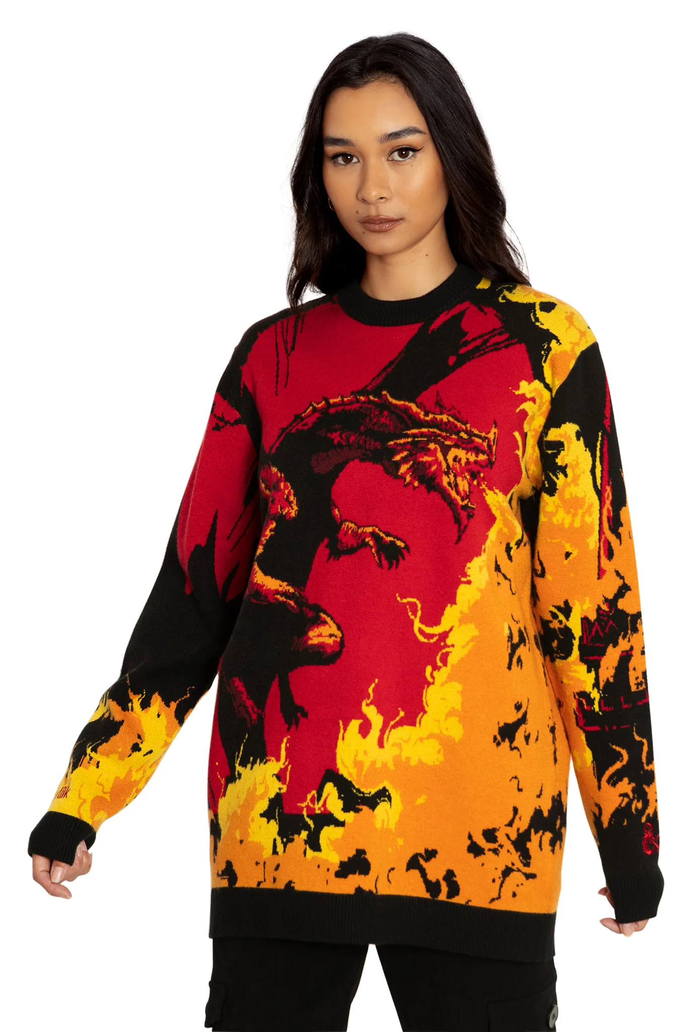 Red Dragon Oversized Knit Sweater - Image 11