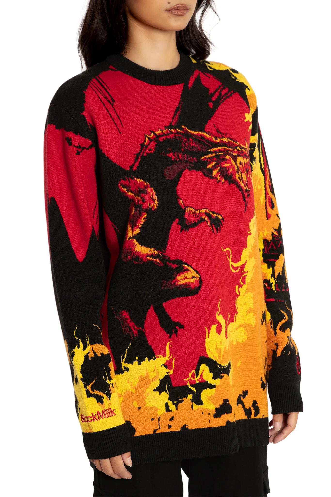 Red Dragon Oversized Knit Sweater - Image 3