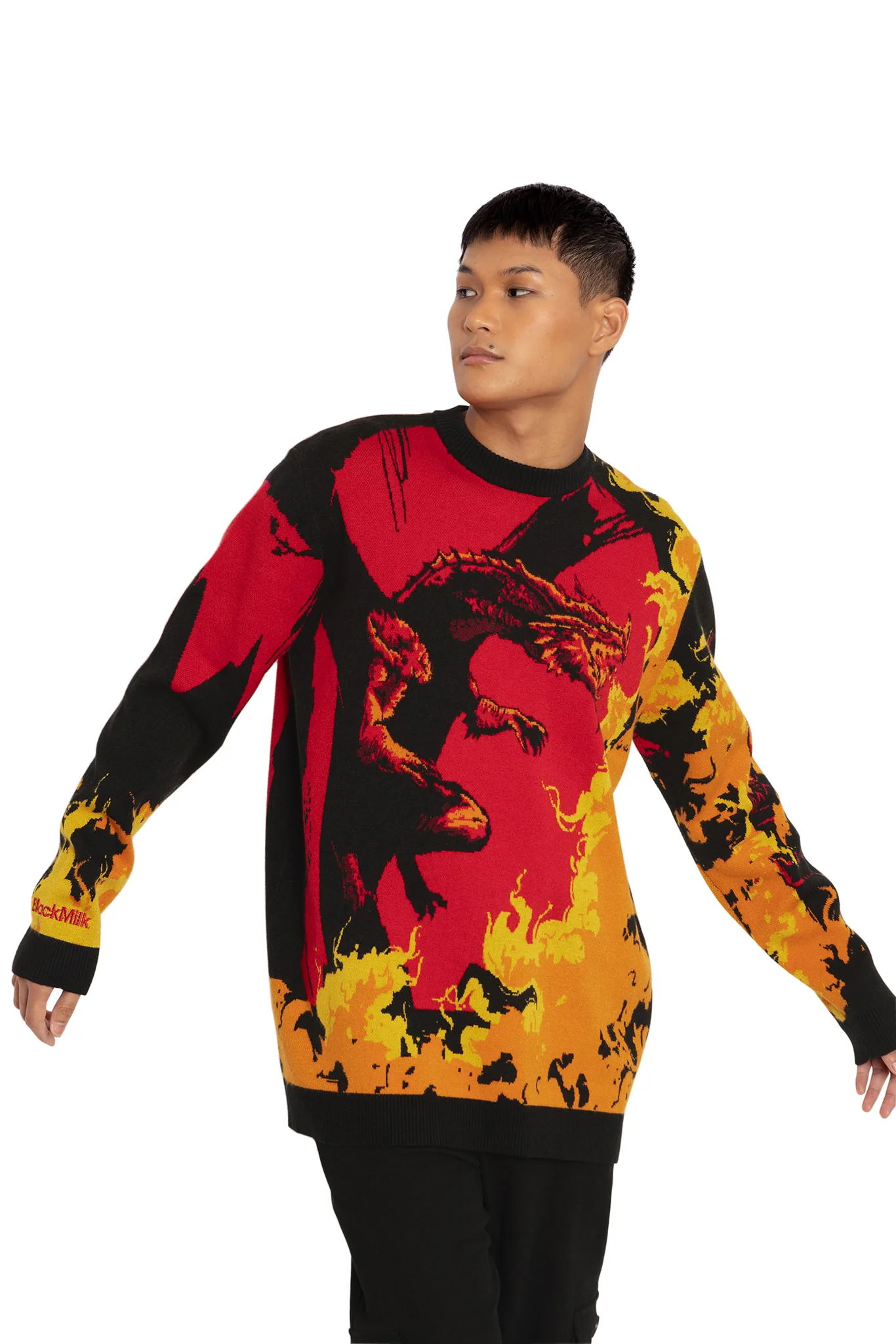 Red Dragon Oversized Knit Sweater - Image 6