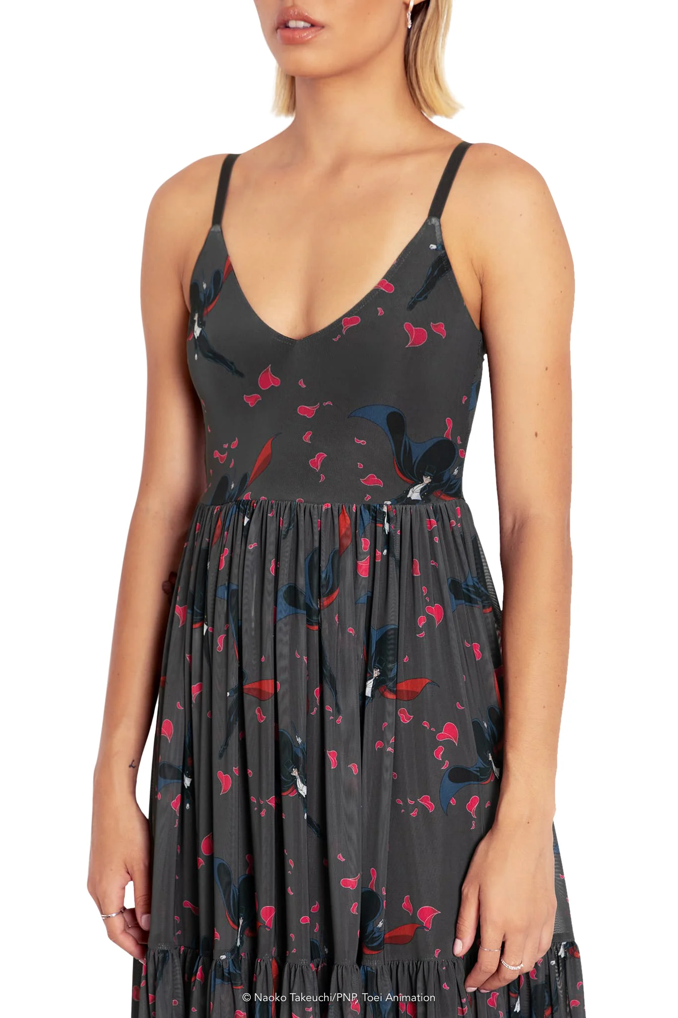 Roses And Tuxedo Mask Sheer Midaxi Dress - Image 3