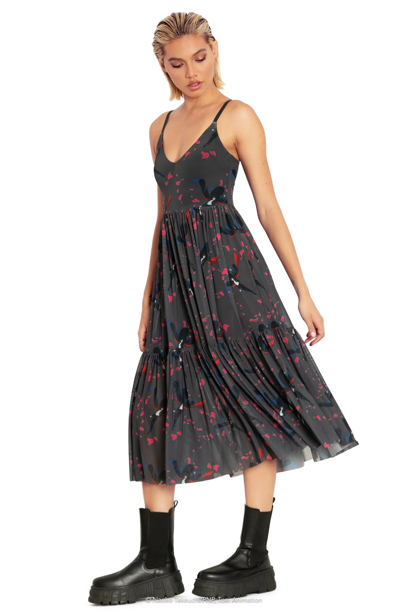 Roses And Tuxedo Mask Sheer Midaxi Dress - Image 5