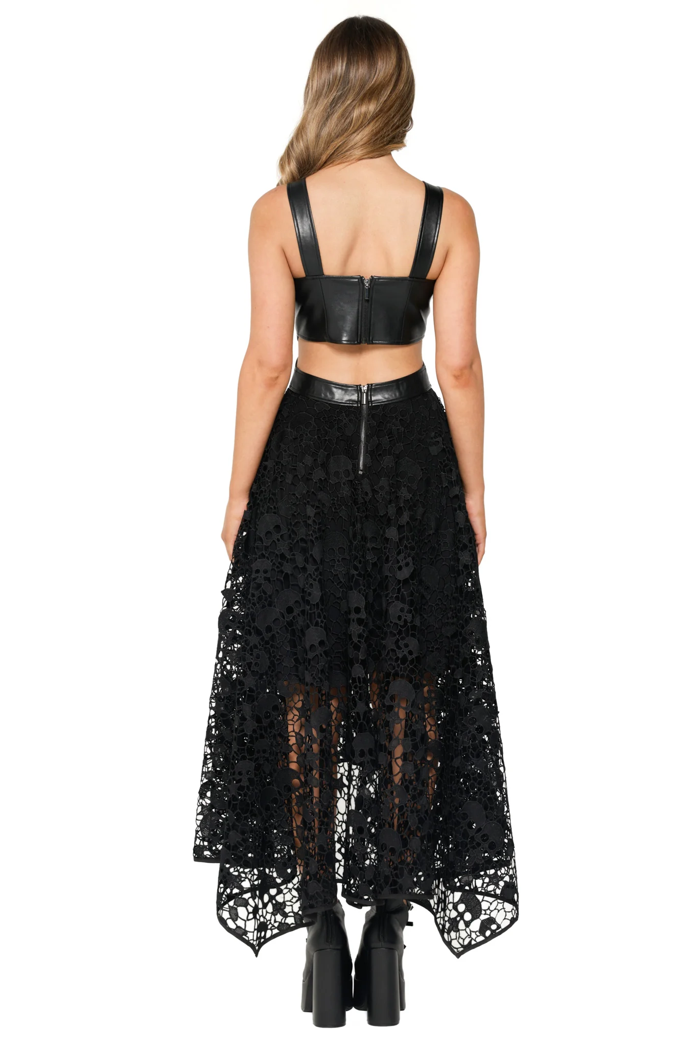 Route 666 Skull Lace Handkerchief Maxi Dress - Image 6