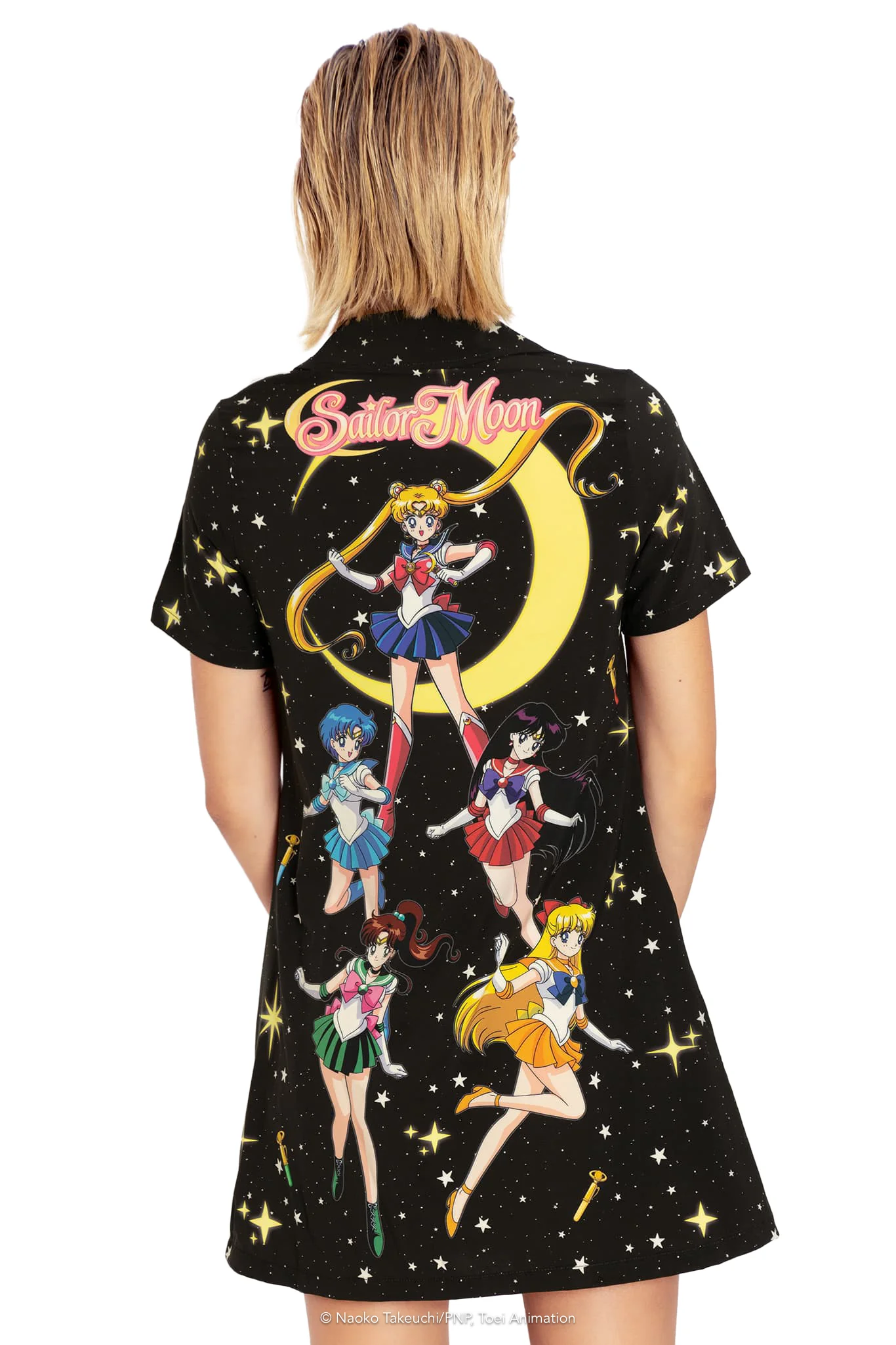 Sailor Guardians Sparkle Short Sleeve Button Up Dress - Image 2