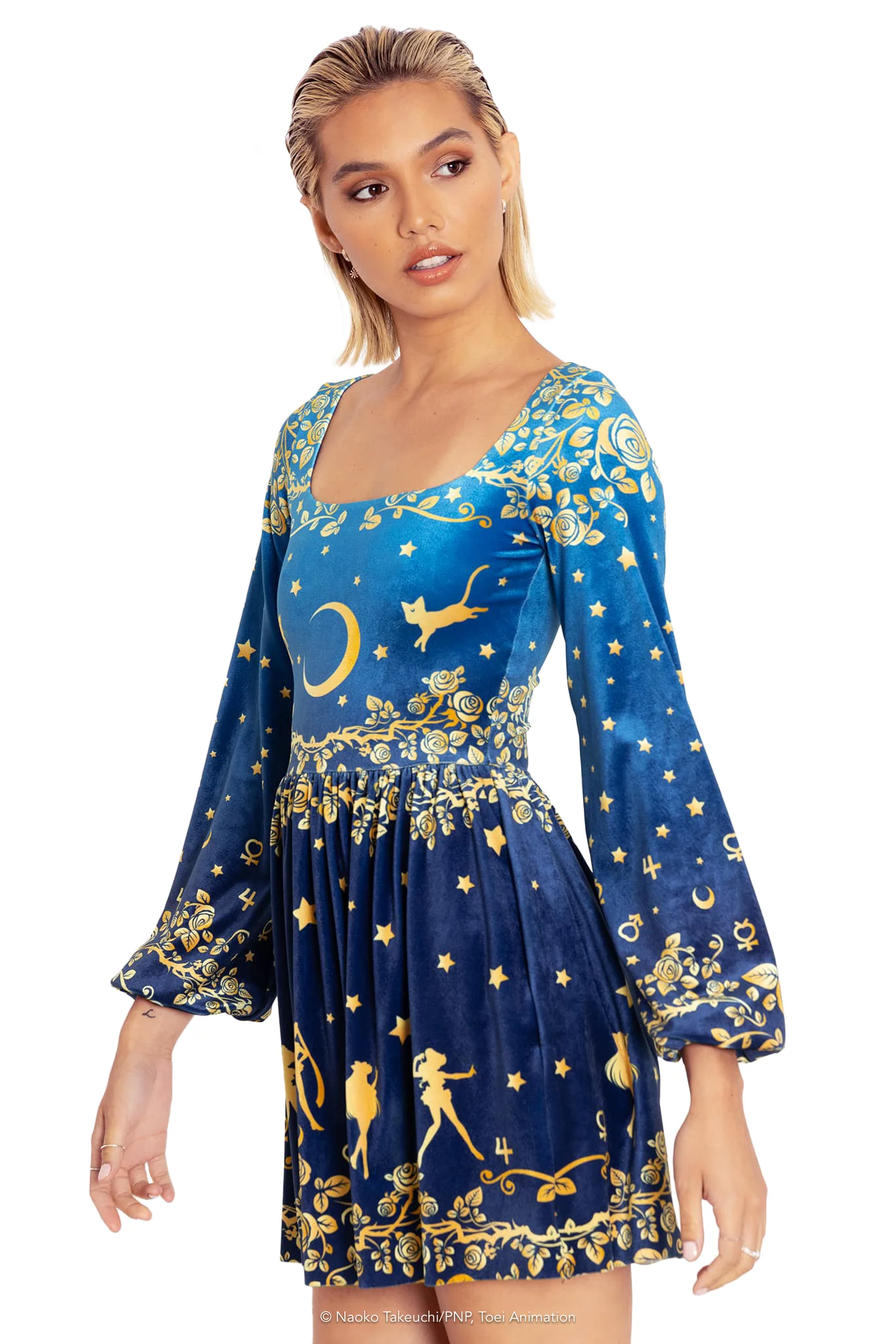 Sailor Guardians Stars Velvet Squared Up Bishop Dress - Image 5
