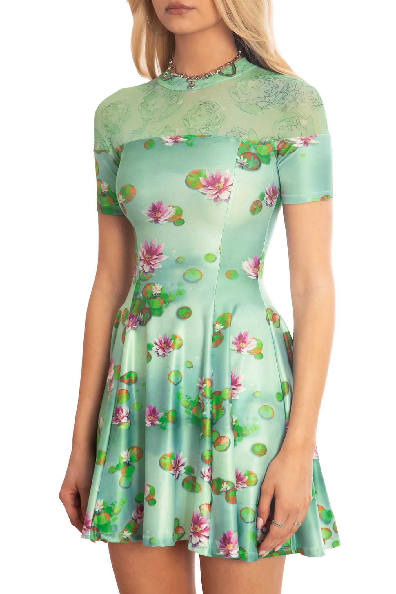 Sanity Check Sheer Splice Evil Tee Dress - Image 3