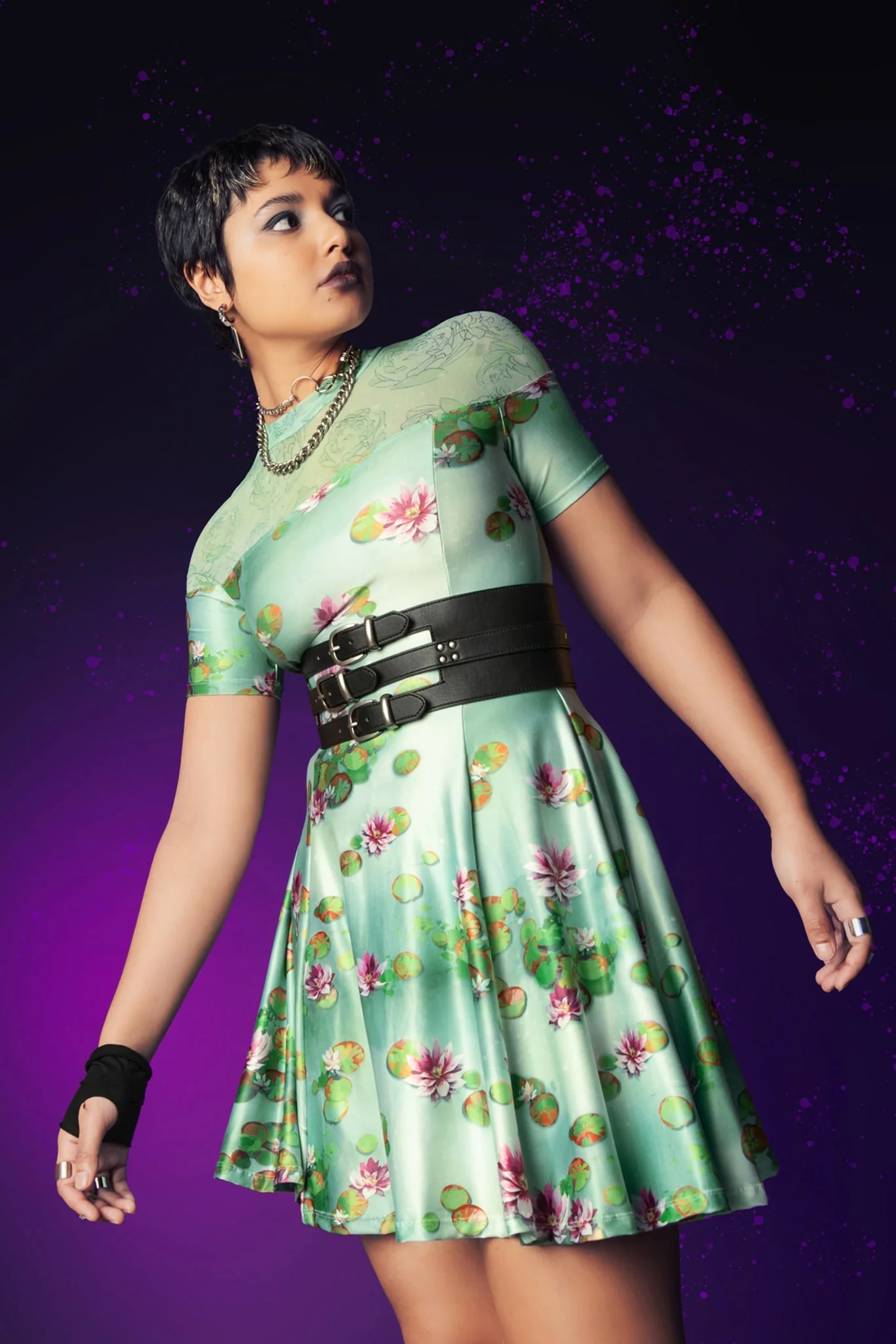 Sanity Check Sheer Splice Evil Tee Dress - Image 5