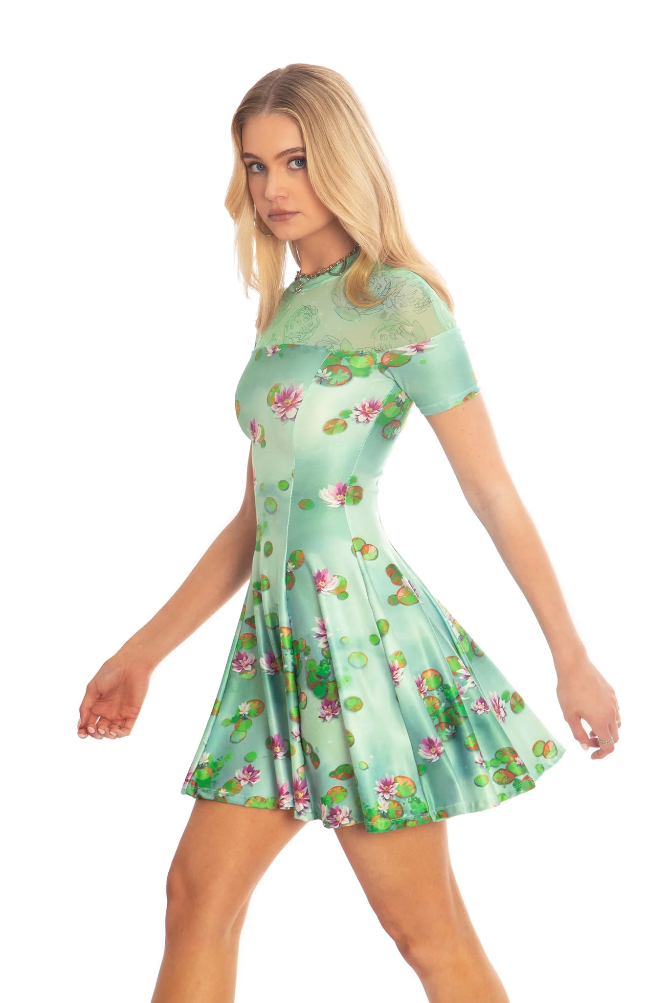 Sanity Check Sheer Splice Evil Tee Dress - Image 6
