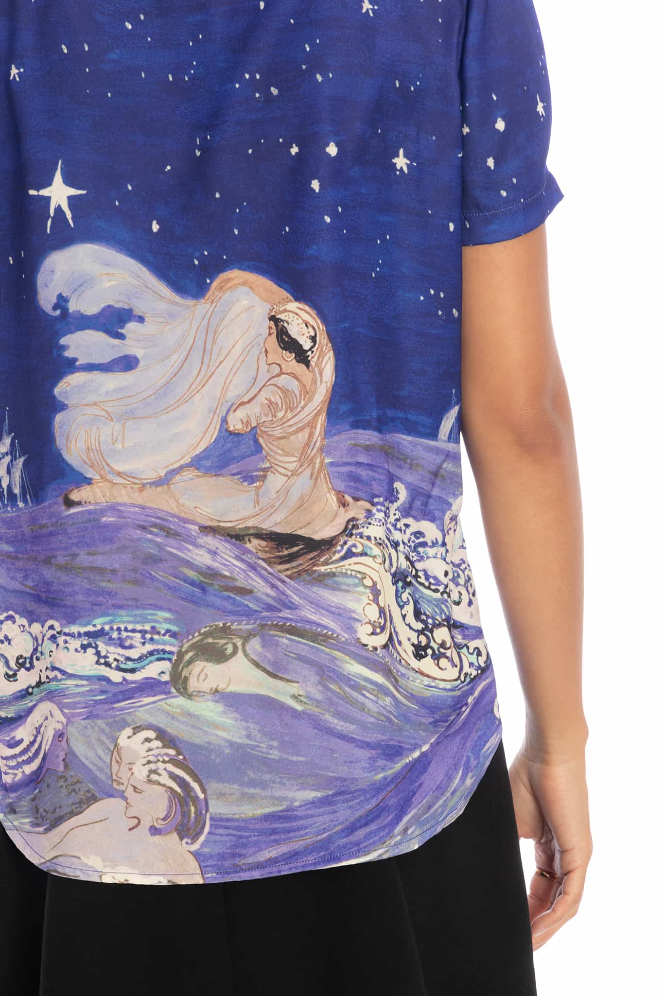 Sea Creatures Puff Sleeve Cute As A Button Shirt - Image 4