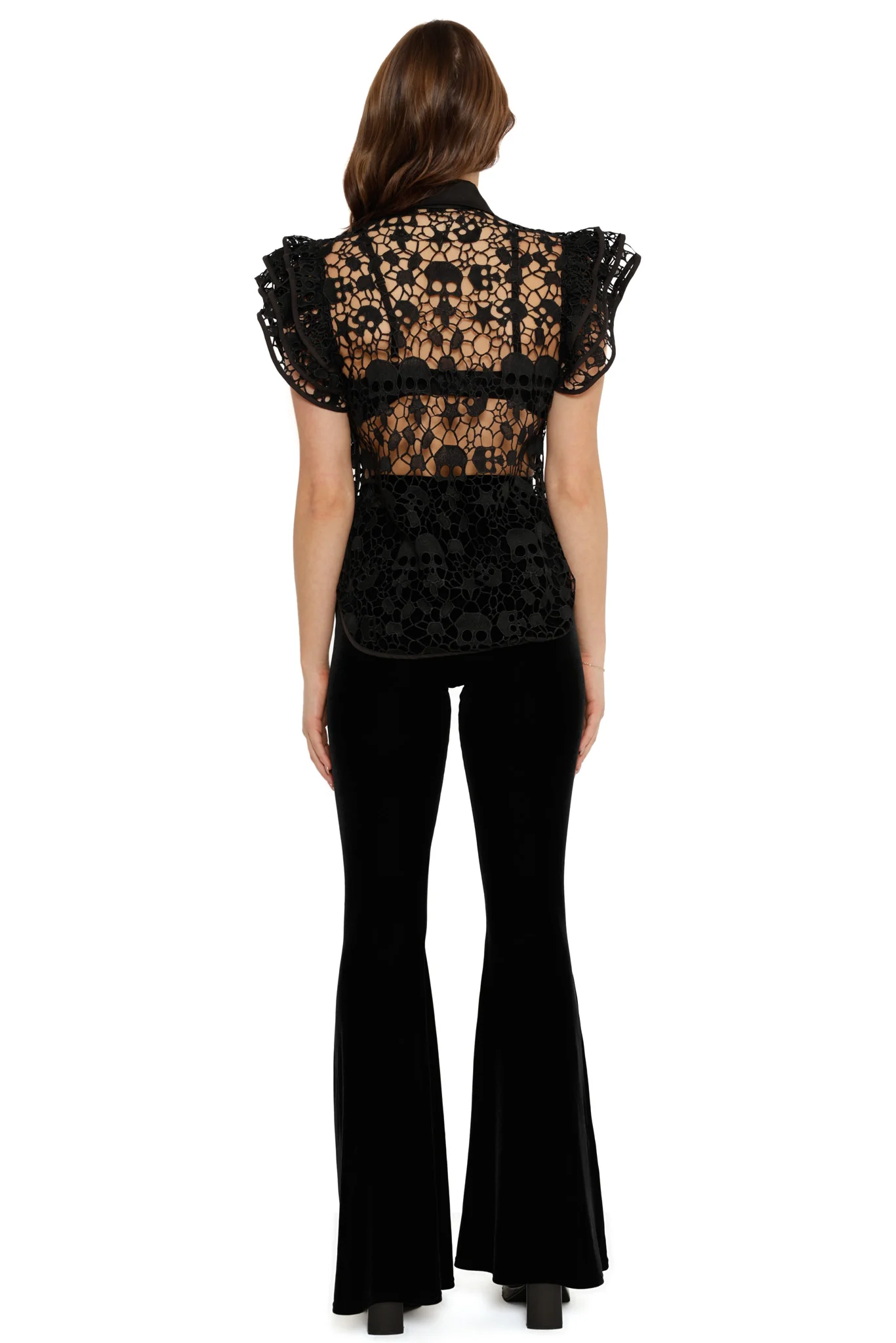 Skull Lace Frill Sleeve Top - Image 8