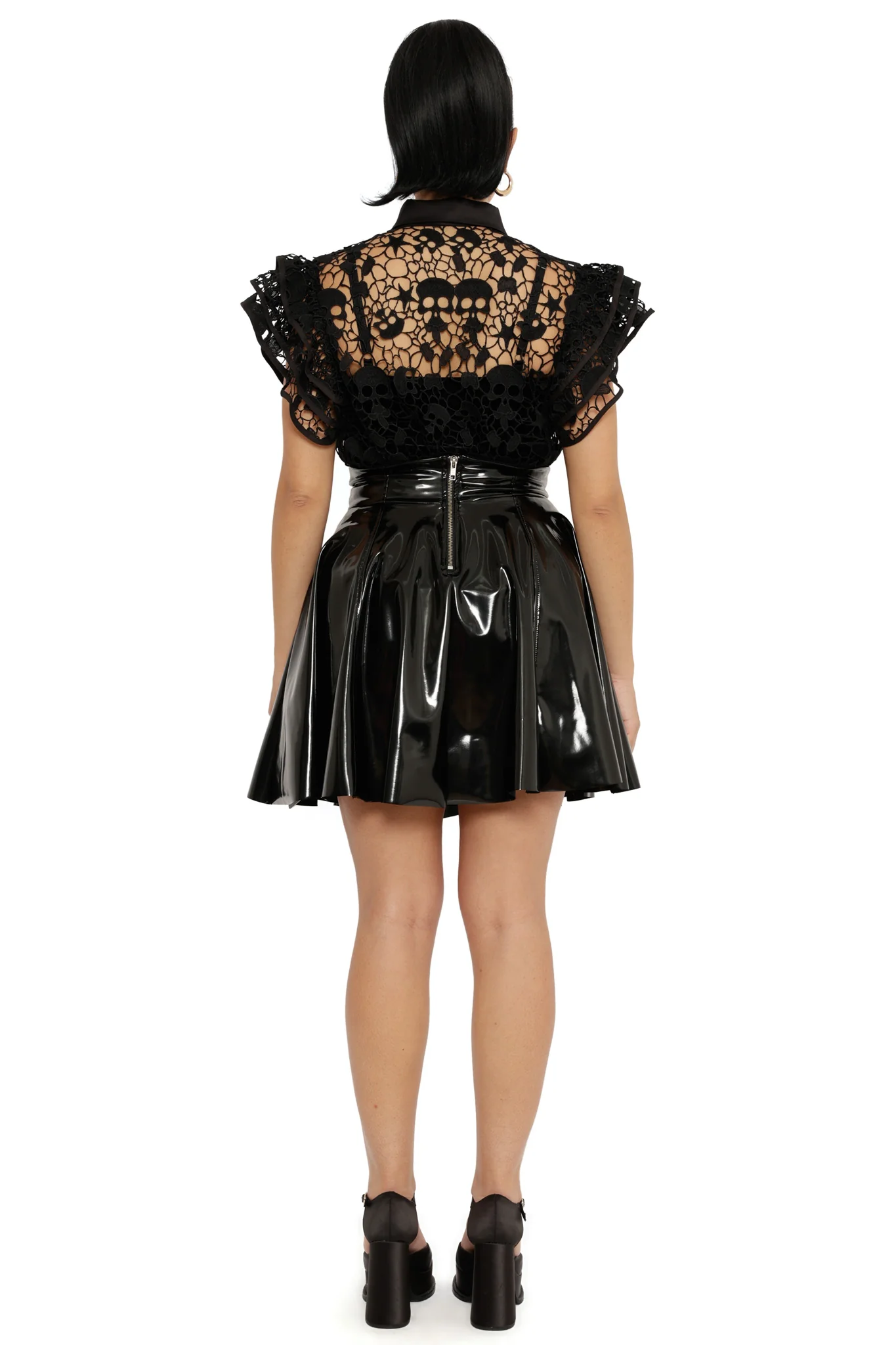 Skull Lace Frill Sleeve Top - Image 9