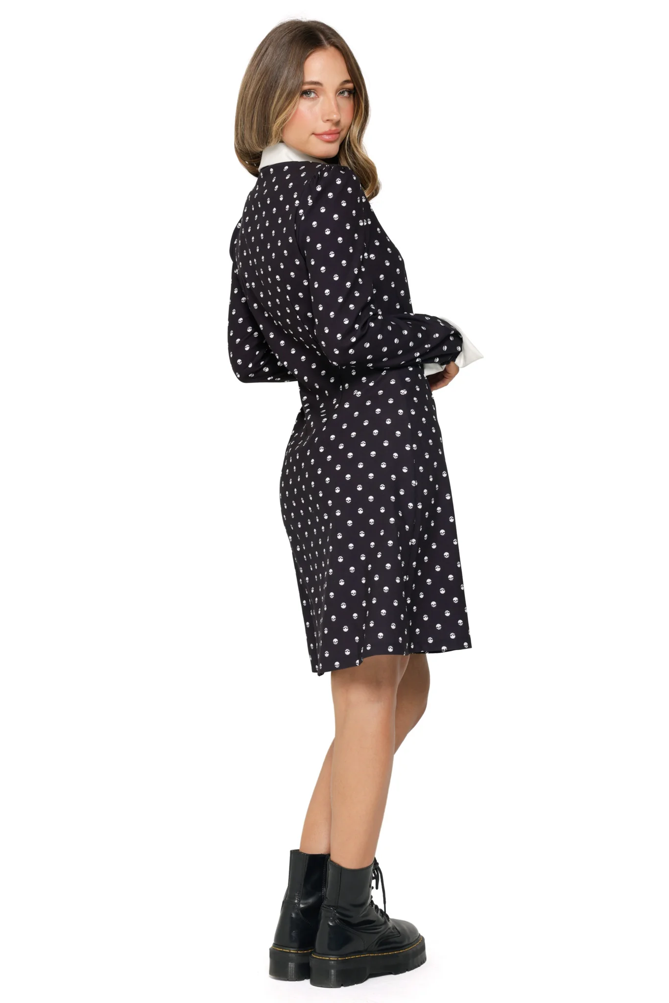 Skully Dot Long Sleeve Dress - Image 5