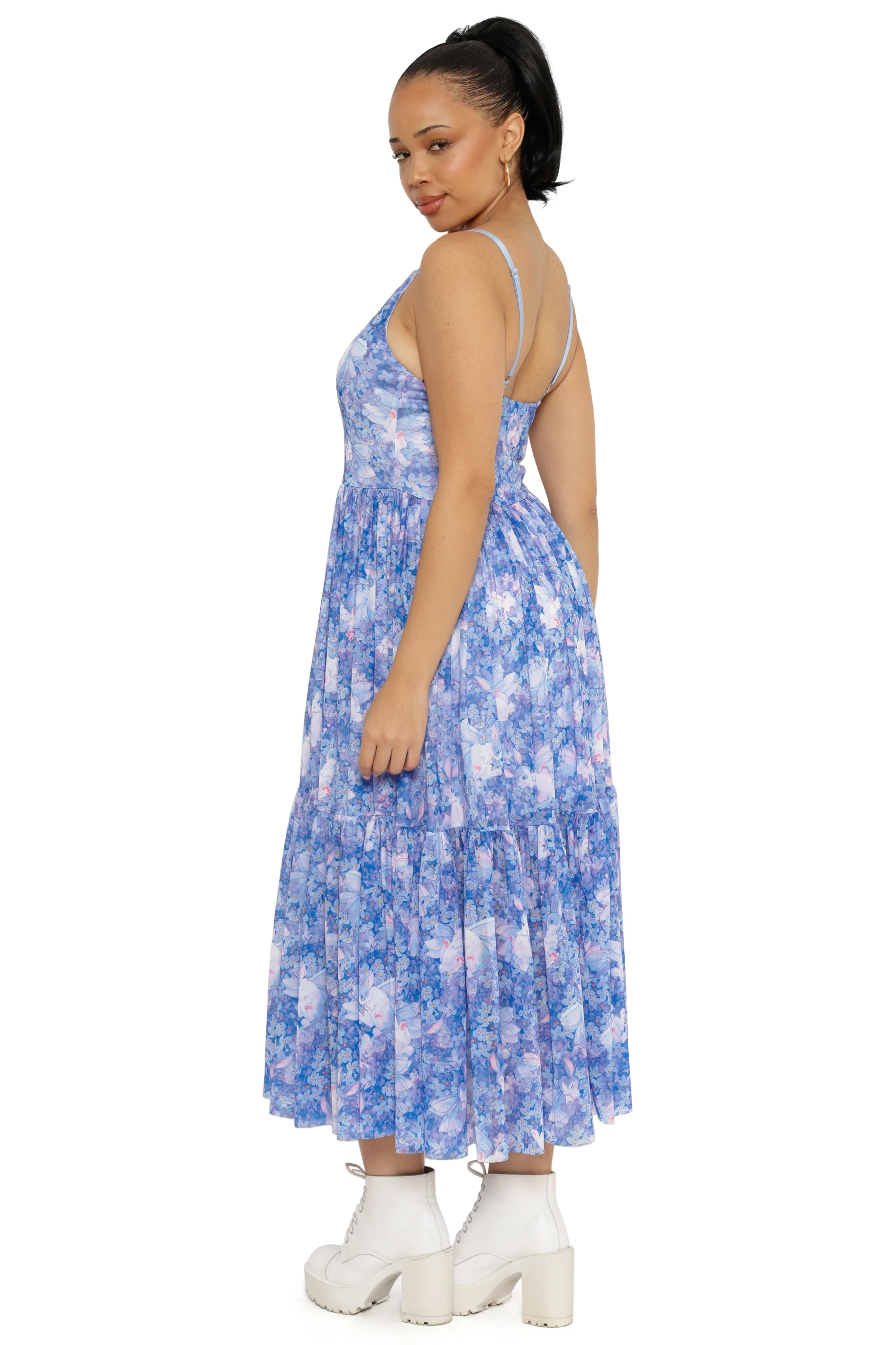 Skvader Among The Flowers Sheer Midaxi Dress - Image 7