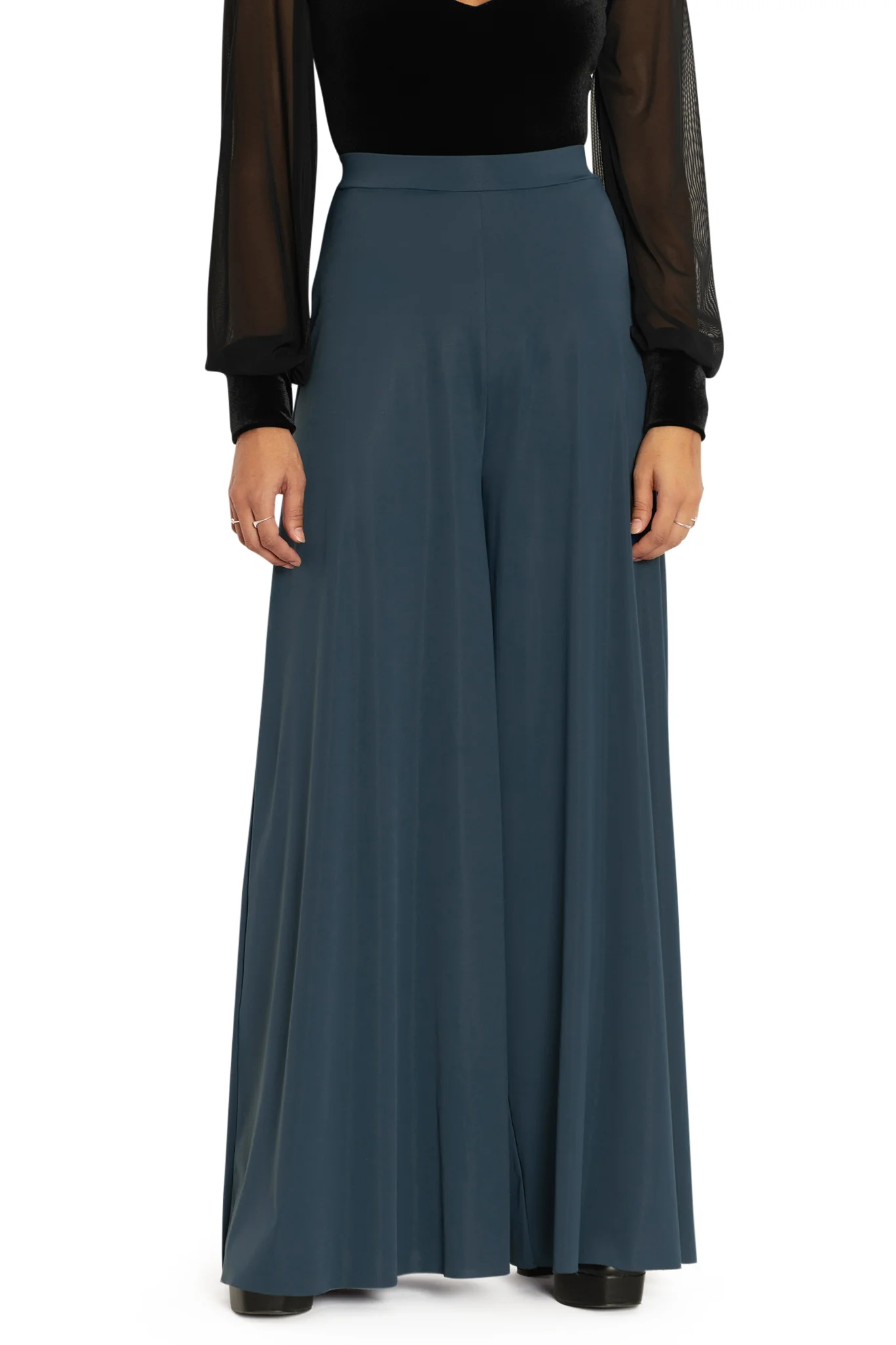 Sleek Teal Palazzo Pants - Image 5
