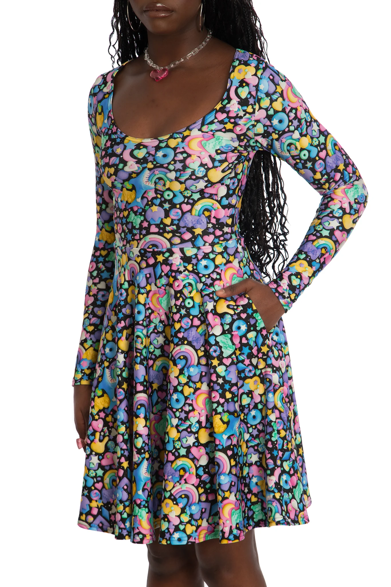 Space Gummies Toastie Long Sleeve Longline Dress - Image 3