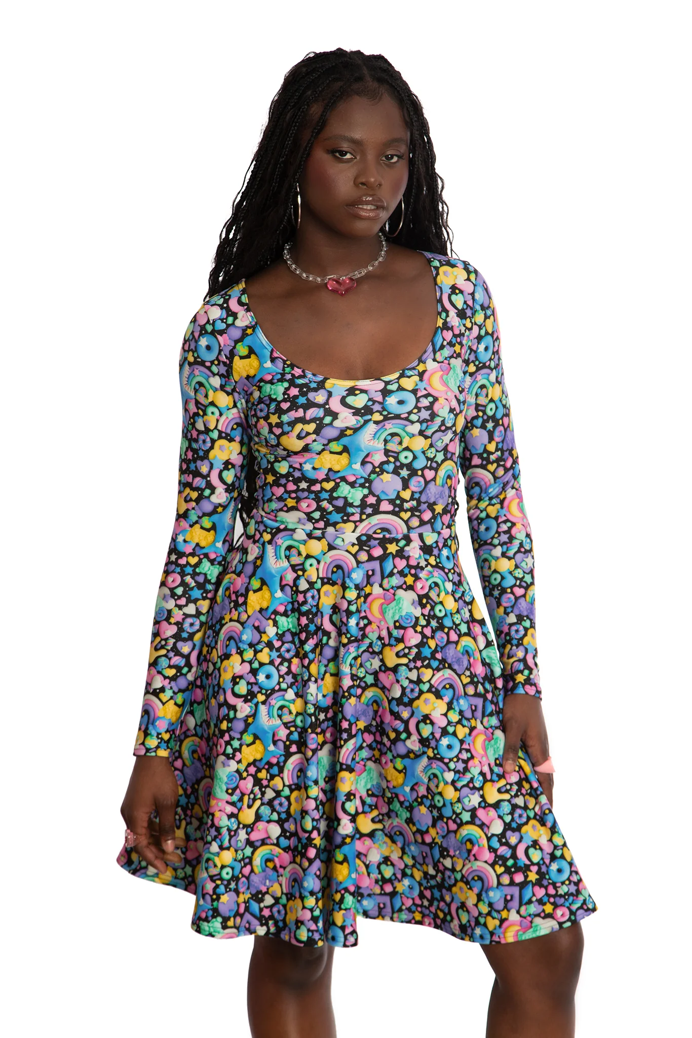Space Gummies Toastie Long Sleeve Longline Dress - Image 6