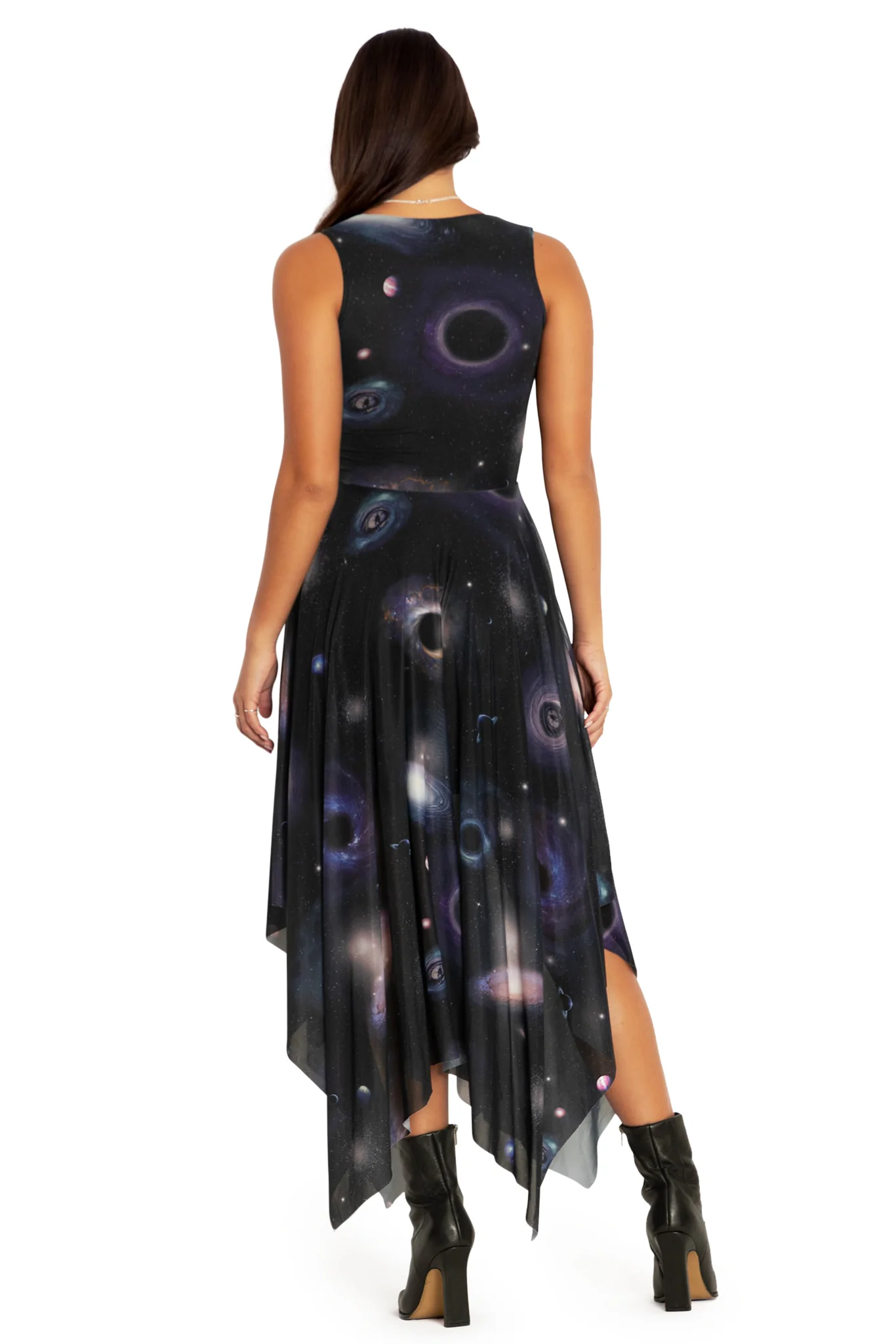 Space Portals V Neck Handkerchief Dress - Image 2