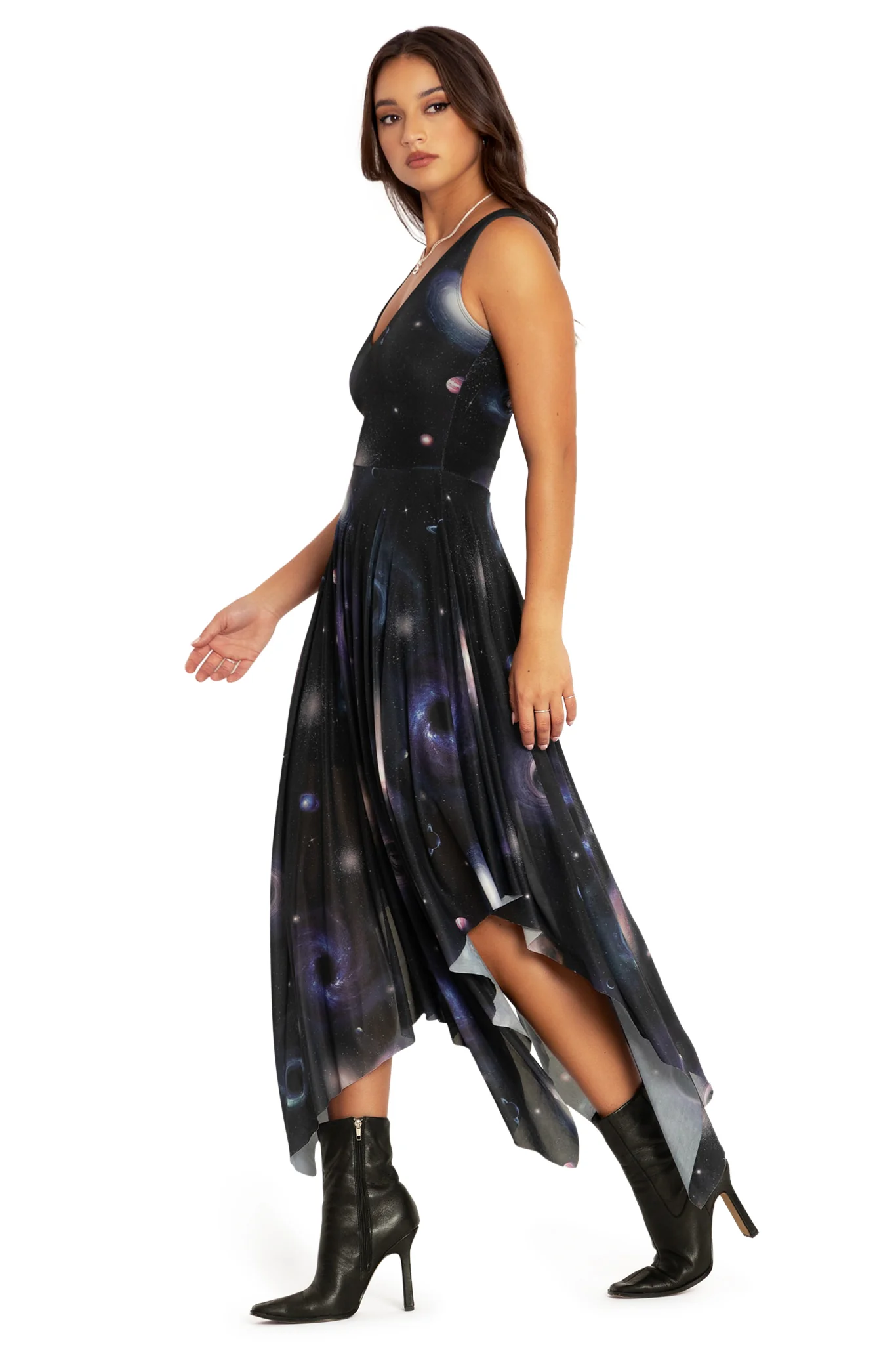 Space Portals V Neck Handkerchief Dress - Image 5