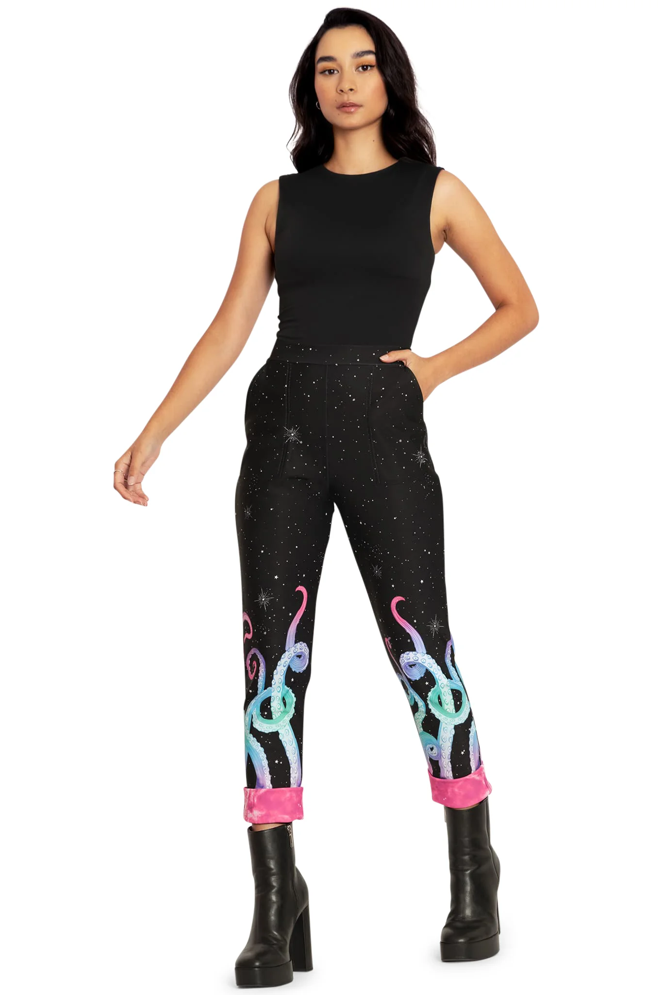 Space Tentacles Cuffed Pants