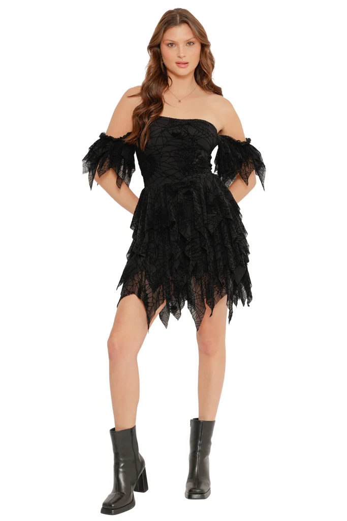 Spider Web Handkerchief Skater Dress