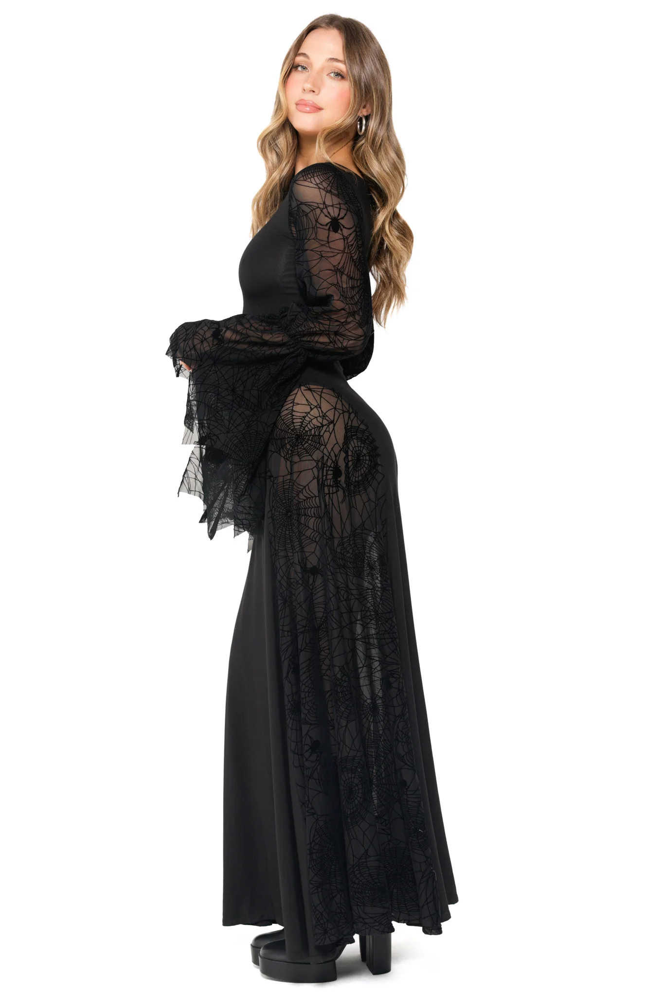 Spider Web Mesh Maxi Dress - Image 2