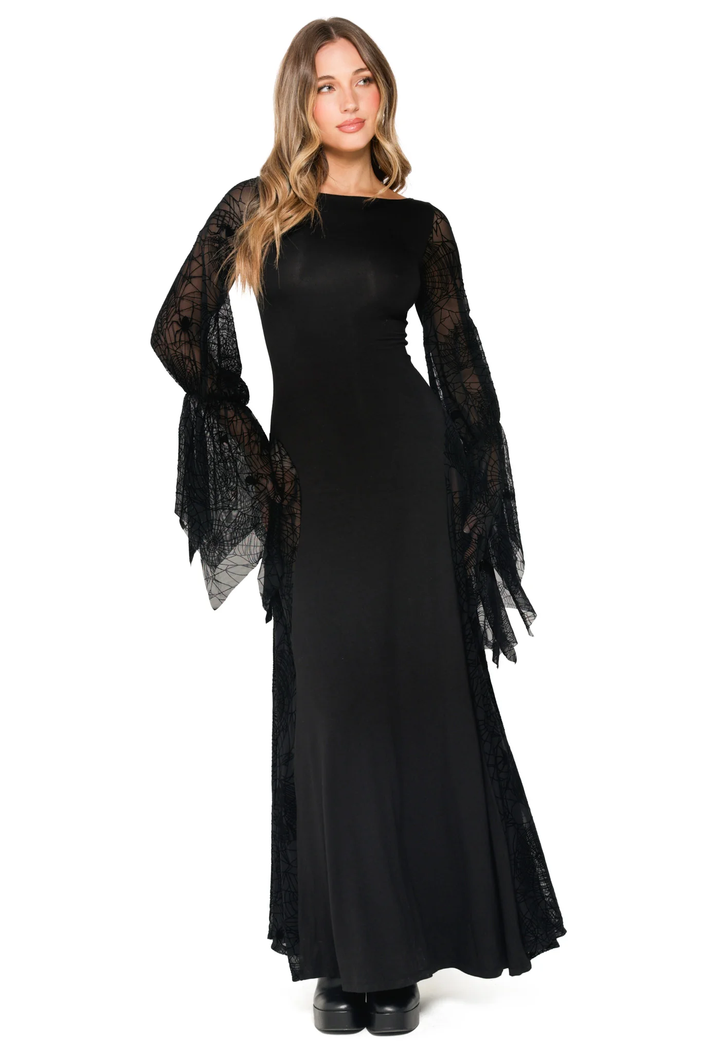 Spider Web Mesh Maxi Dress - Image 5